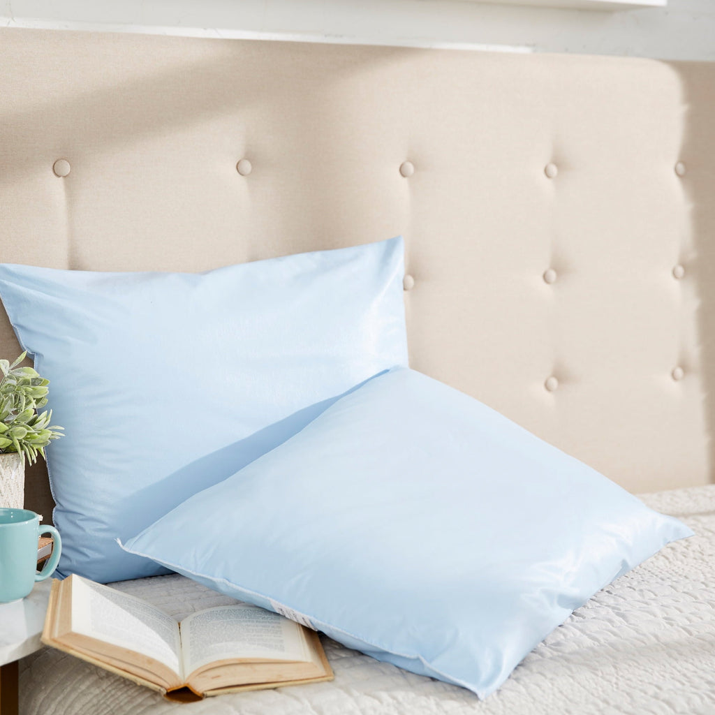 Ergonomic Memory Foam Reusable Water-Resistant Soft Polyester Fill Blue Bed Pillow, 19" x 25", 1 Ct - Hotel Quality Plush Sleeping Pillows Detail
