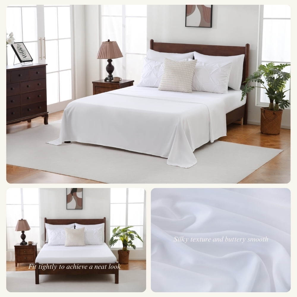 Hypoallergenic Cloud 7 Pieces Pinch-Pleated Comforter Set, White Queen Size - Luxurious Quilted Duvet Cover Set Detail