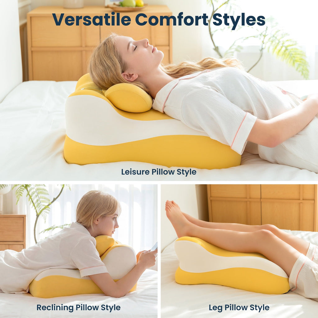 Decorative Plump Memory Foam Reading Pillow, Multi-Position Support Bed Pillow for Petite Adults, Reading Tools, Fun Couple Pillows Pr... - Decorative Throw Pillow Cushion for Sofa & Bed Detail