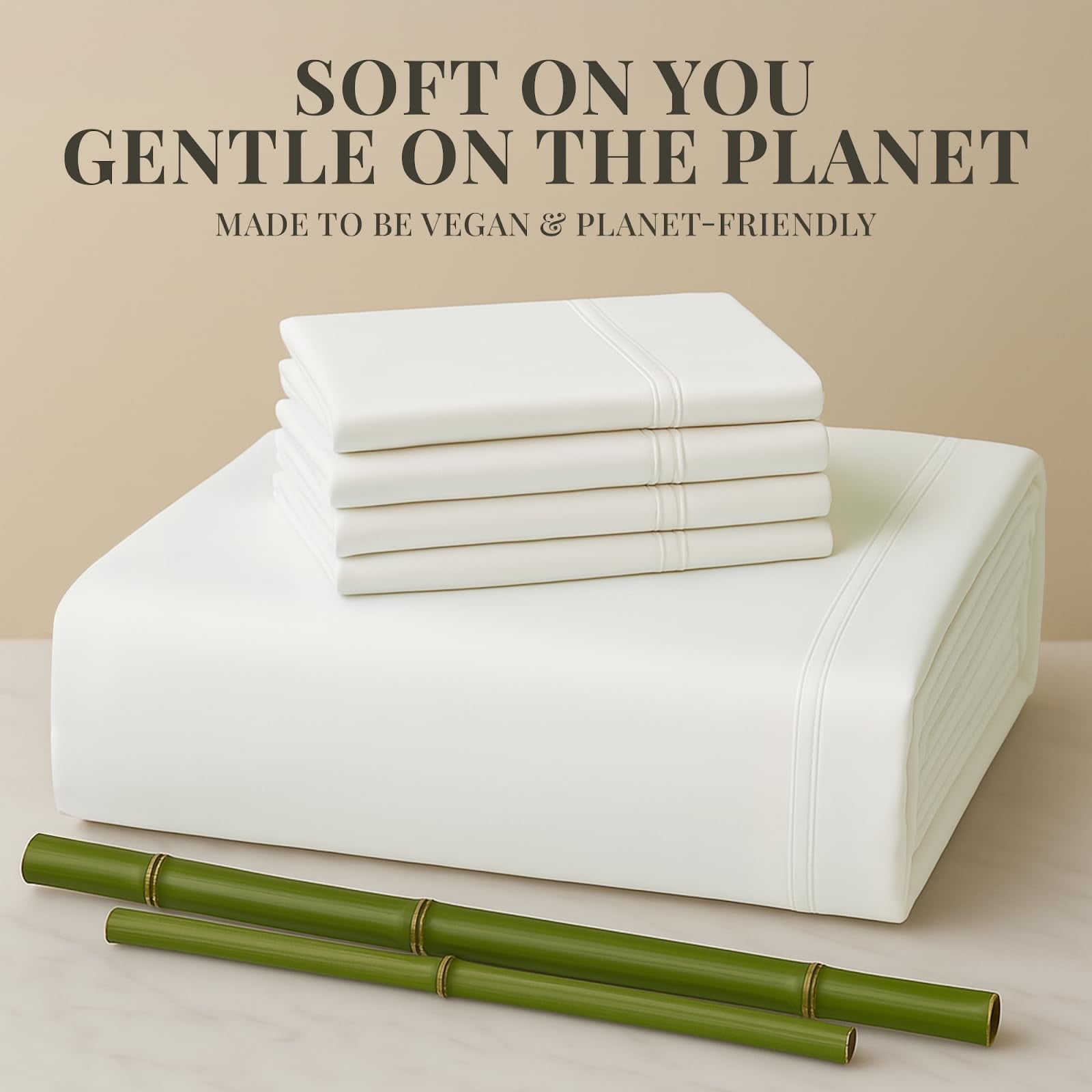 Premium Egyptian Cotton Sacred Thread Rayon Derived , 18'' Deep Pocket Cooling Sheets for Hot Sleepers, 6 PC Cooling Sheets (Queen Size - Breathable Egyptian Cotton Flat & Fitted Sheets Detail