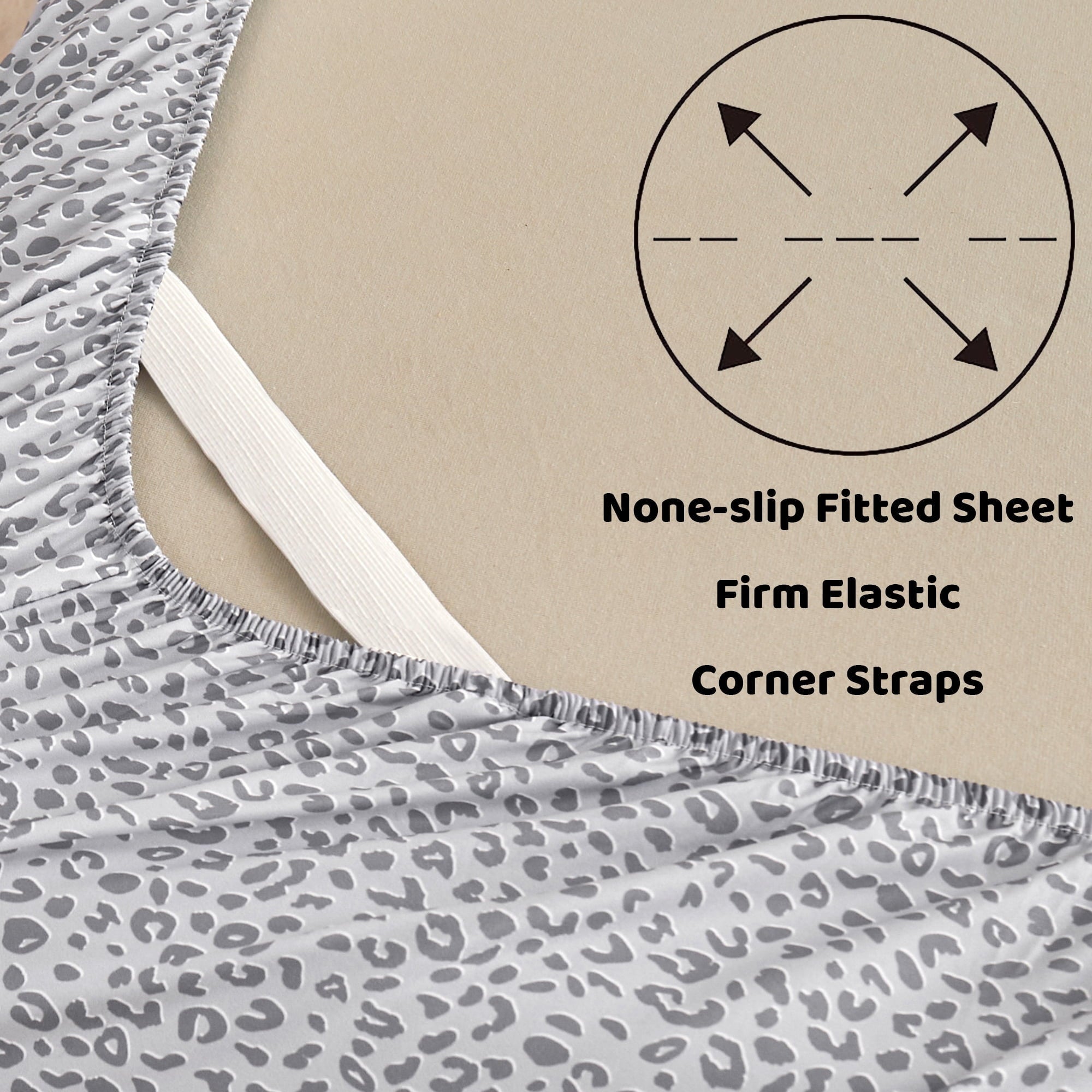 Breathable Luxury Floral King Sheets, Soft Breathable Microfiber Printed Bed Sheet Set, Deep Pocket Non-Slip Fitted Sheet Included - Cooling Hotel Quality Bedding Sheets and Pillowcases Detail