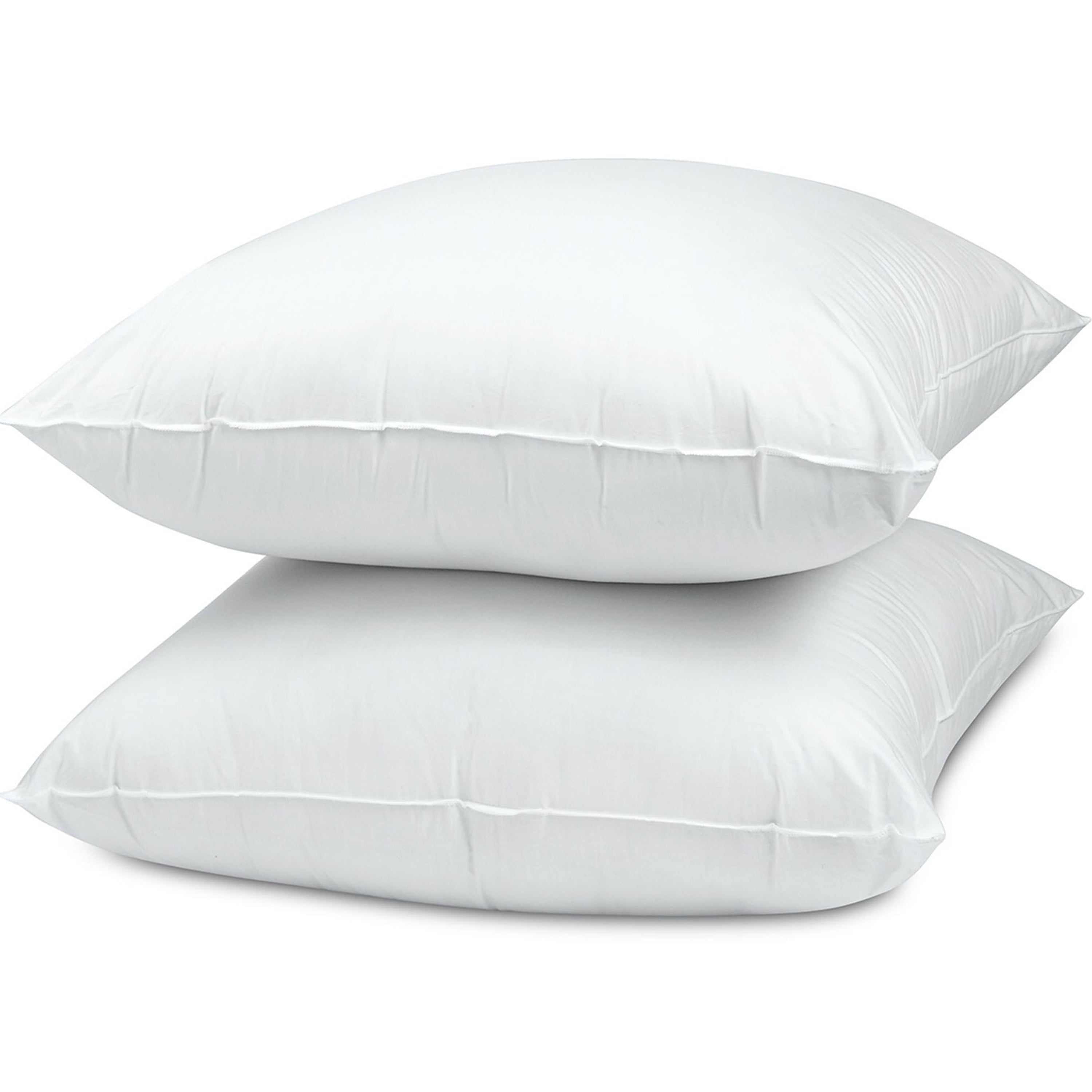 Ergonomic Memory Foam Cotton Euro Throw Pillow, 26" x 26", White- Allergy Defense Fabric - Decorative Throw Pillow Cushion for Sofa & Bed Detail