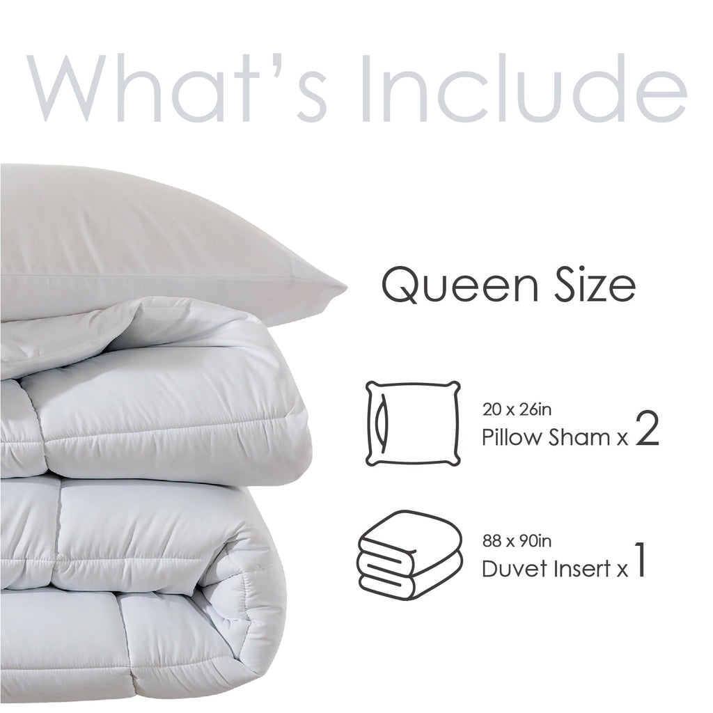 Hypoallergenic Cloud Queen Size 3-Piece All-Season Down Alternative Comforter Set Deep Black (Comforter and Pillowcase Bedding Set / bed i... - Luxurious Quilted Duvet Cover Set Detail