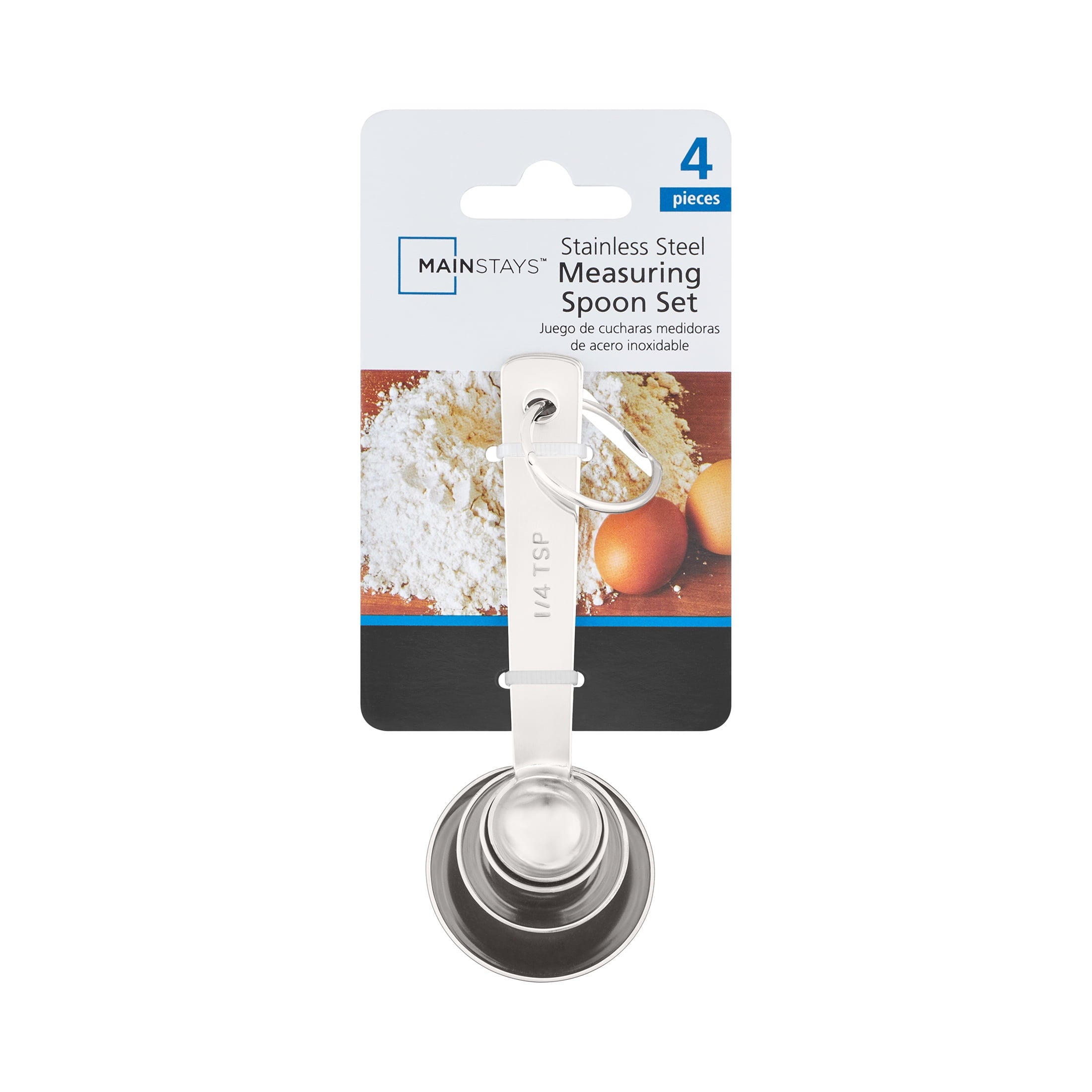 Ergonomic Manual Kitchen Stainless Steel 4-Piece Nesting Measuring Spoons Set, Stainless Steel Finish - Multi-Functional Manual Food Chopper & Slicer Detail