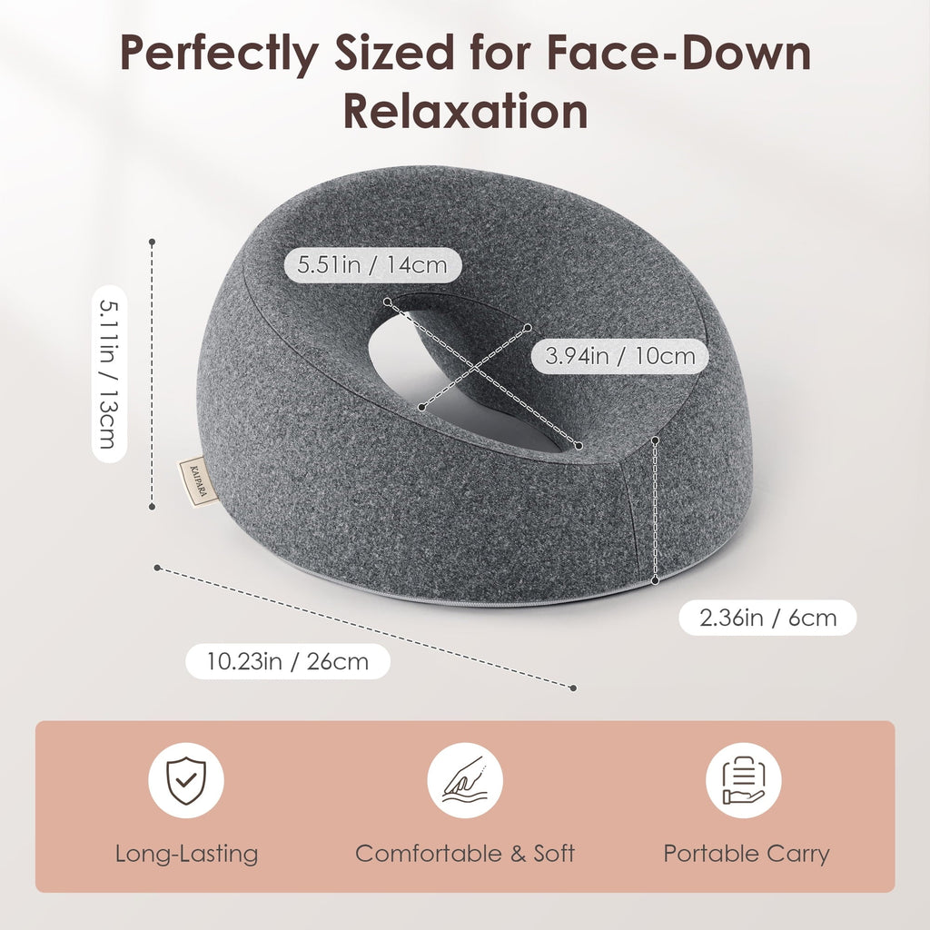 Ergonomic Memory Foam Face Down Pillow Massage Headrest for Bed, Memory Foam Pillow Face Cradle Support for Stomach Sleepers, Eye Post-Surg... - Orthopedic Shredded Foam Bed Pillow Set Detail