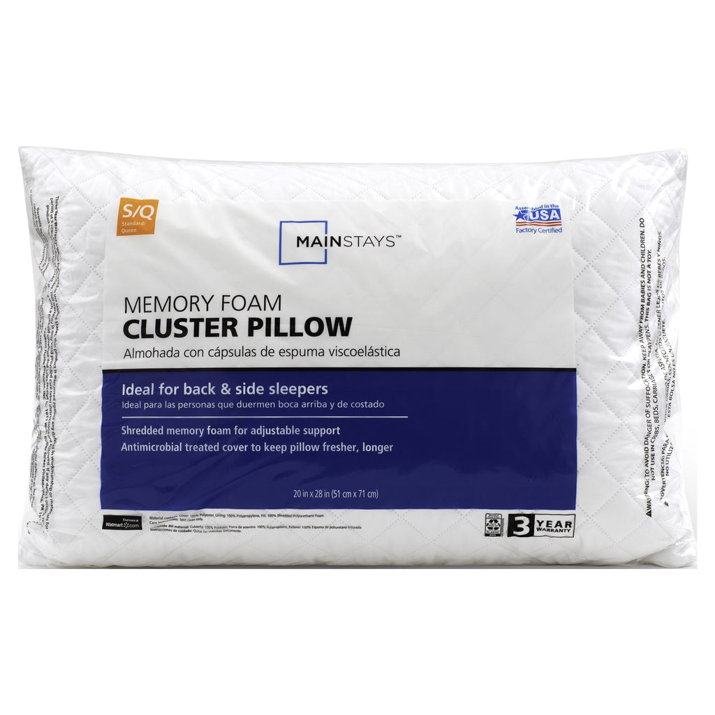 Fluffy Shredded Memory Foam Cluster Bed Pillow, Standard/Queen, 2 Pack - Hotel Quality Plush Sleeping Pillows Detail