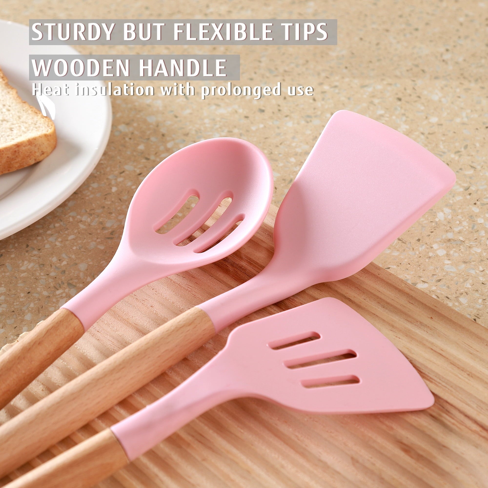 Durable Steel 32 PCS Silicone Cooking Utensils Set, 446°F Heat Resistant for Nonstick Cookware - Professional Kitchen Tool for Culinary Enthusiasts Detail