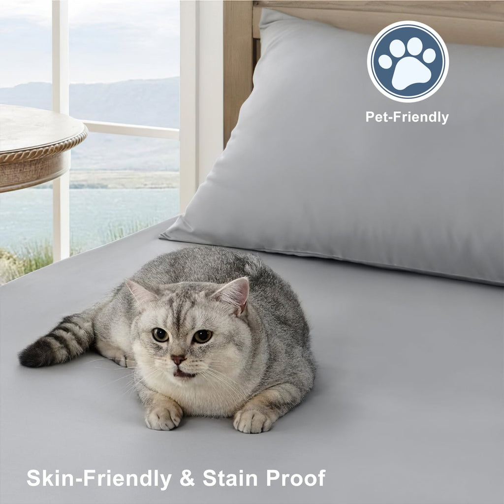 Breathable Luxury Queen Size Sheet Set - Breathable & Cooling Bed Sheets, Hotel Luxury Bed Sheets for Sleepers, Soft & Wrinkle Free She... - Premium Ultra-Soft Pillowcase Pair for Sleeping Detail