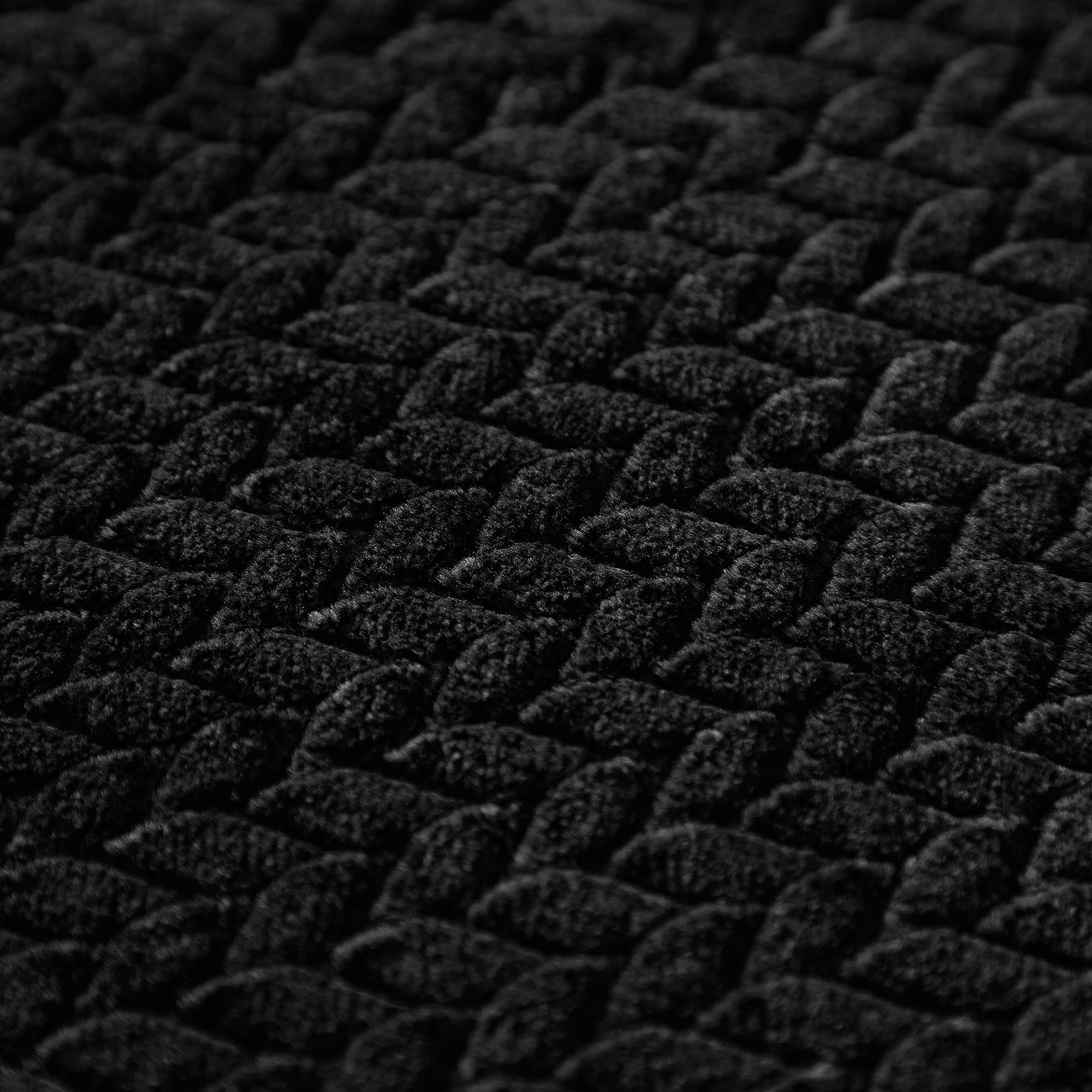 Lightweight Warm Cozy Textured Plush Throw Blanket, Black, 50"x60" All Ages - Luxury Knitted Decorative Throw Blanket with Fringes Detail
