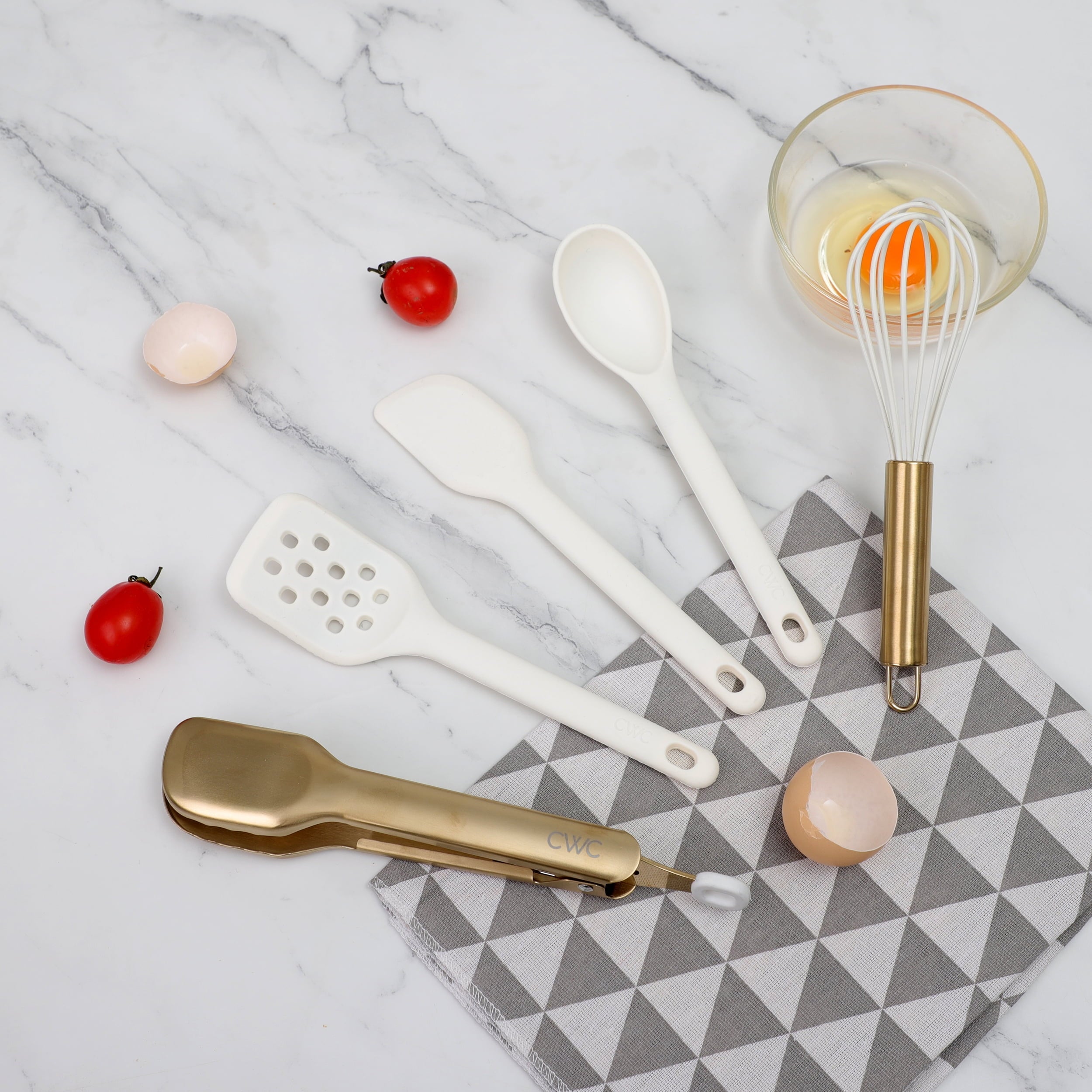 Ergonomic Cooking 5-Piece Mini Silicone Utensil Set Durable & Nonstick Safe - Premium Stainless Steel Cooking Utensil for Non-Stick Pots Detail