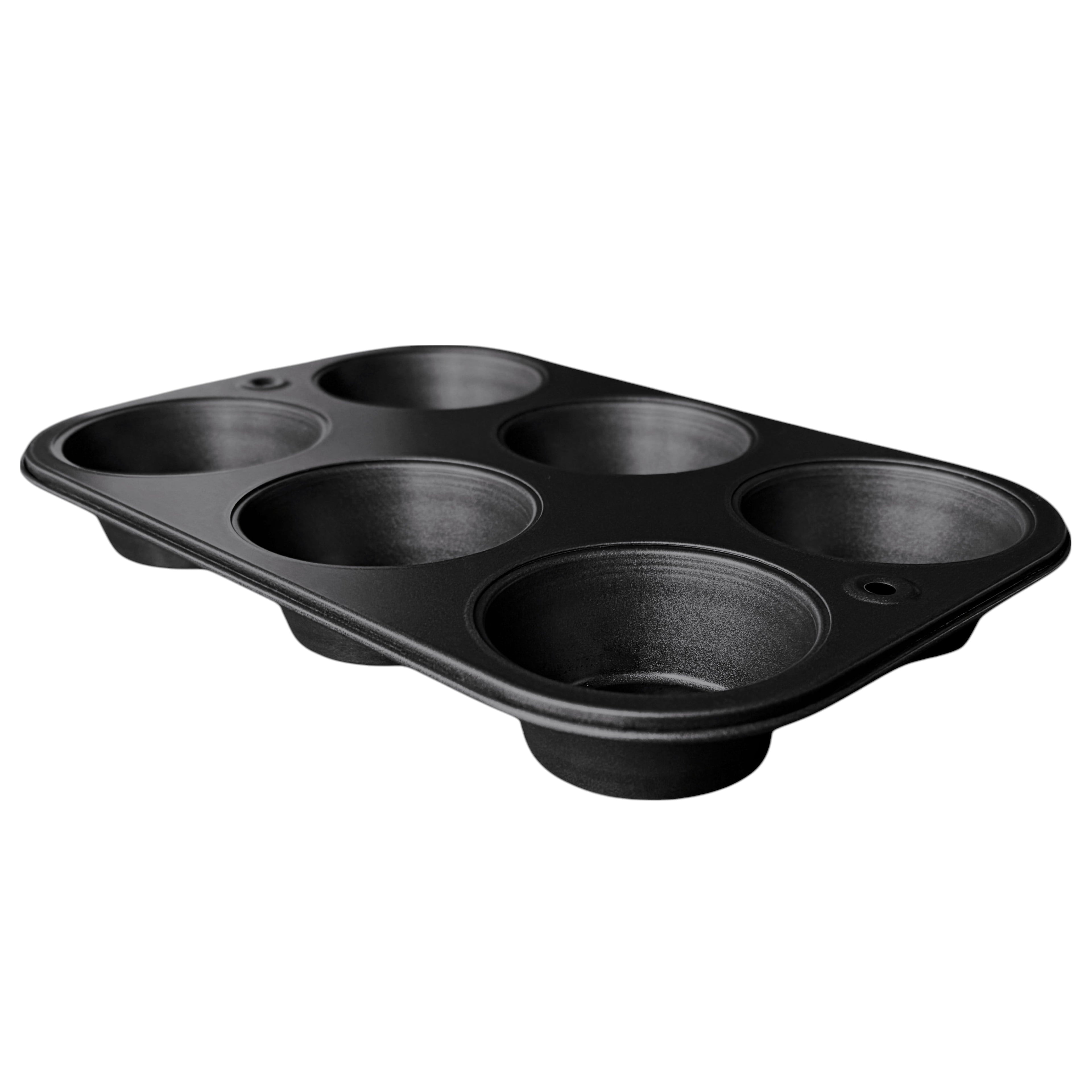 Premium Kitchen 6-Cup Nonstick Steel Muffin Pan, 2.9" Cup, Gray, 1 Count - Premium Stainless Steel Garlic Presser & Peeler Detail