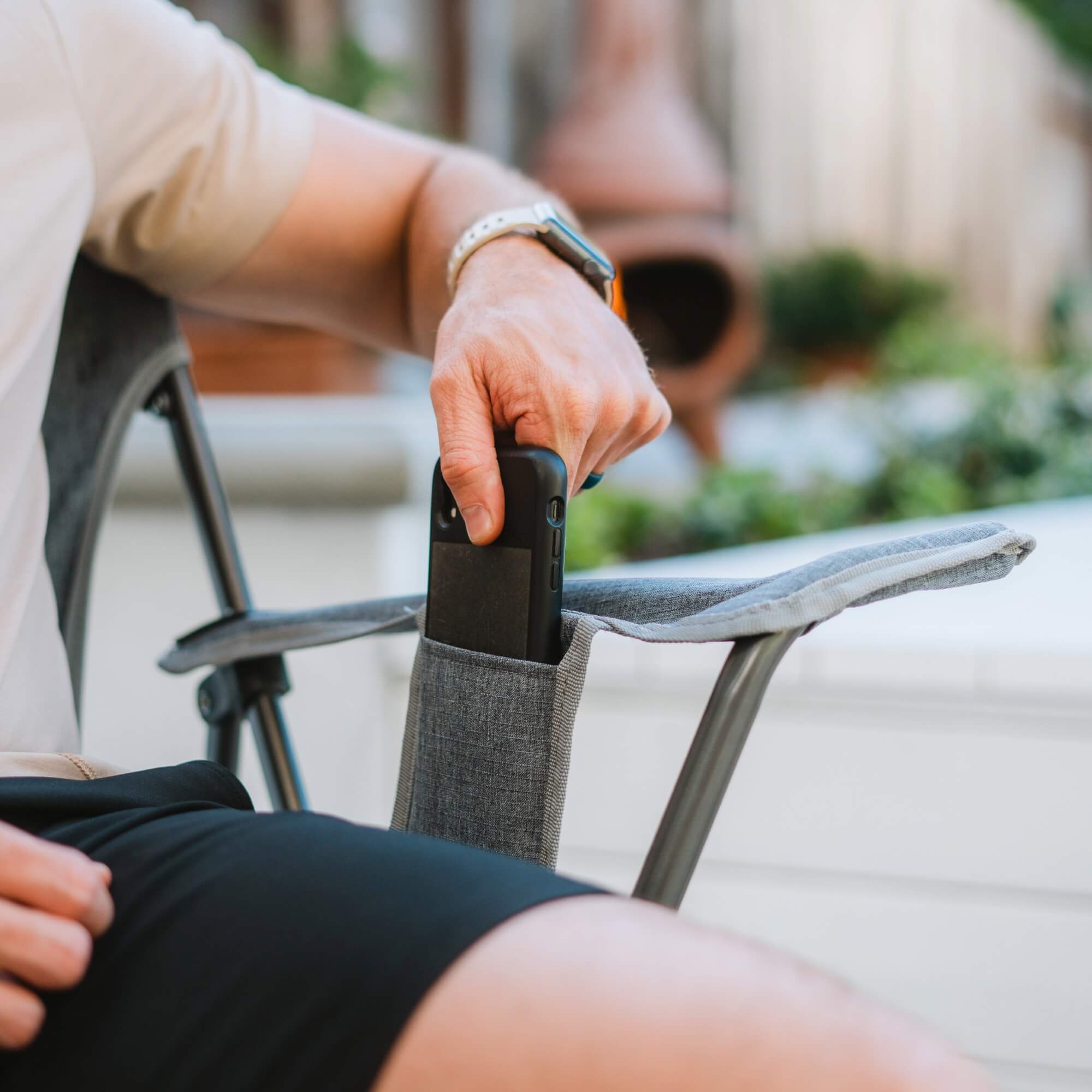 Space-Saving Pico Comfort Quad Chair - Choice 989 - Pico Compact Folding Camp Chair with Carry Bag Detail