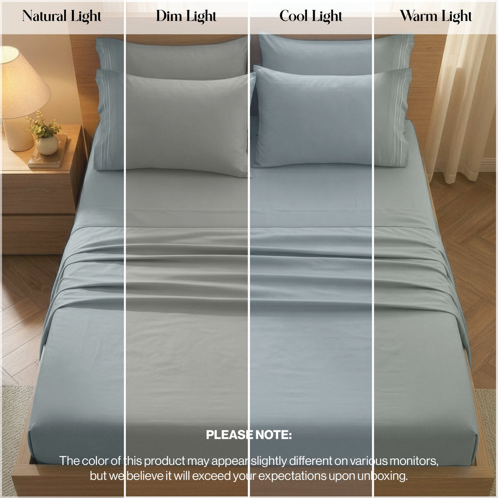Ultra-Soft Bed Sheets - 6 Piece Ultra-Soft Microfiber Sheets Set, Deep Pocket Fitted Sheet, Flat Sheet & 4 Pillowcases, Breathab... - Premium Ultra-Soft Pillowcase Pair for Sleeping Detail