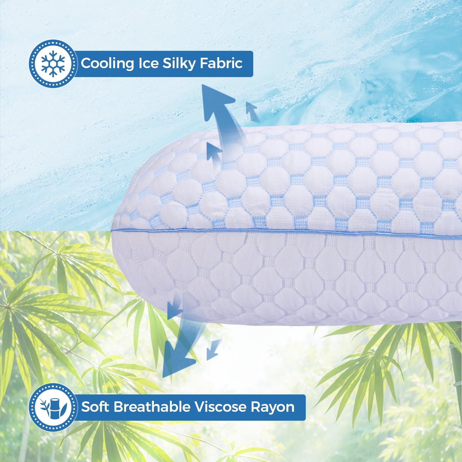 Fluffy Shredded Memory Foam Pillow for Bed, Firm Cooling Pillow with Washable Cover, Supportive Bed Pillow for Side,Stomach and Back ... - Orthopedic Shredded Foam Bed Pillow Set Detail