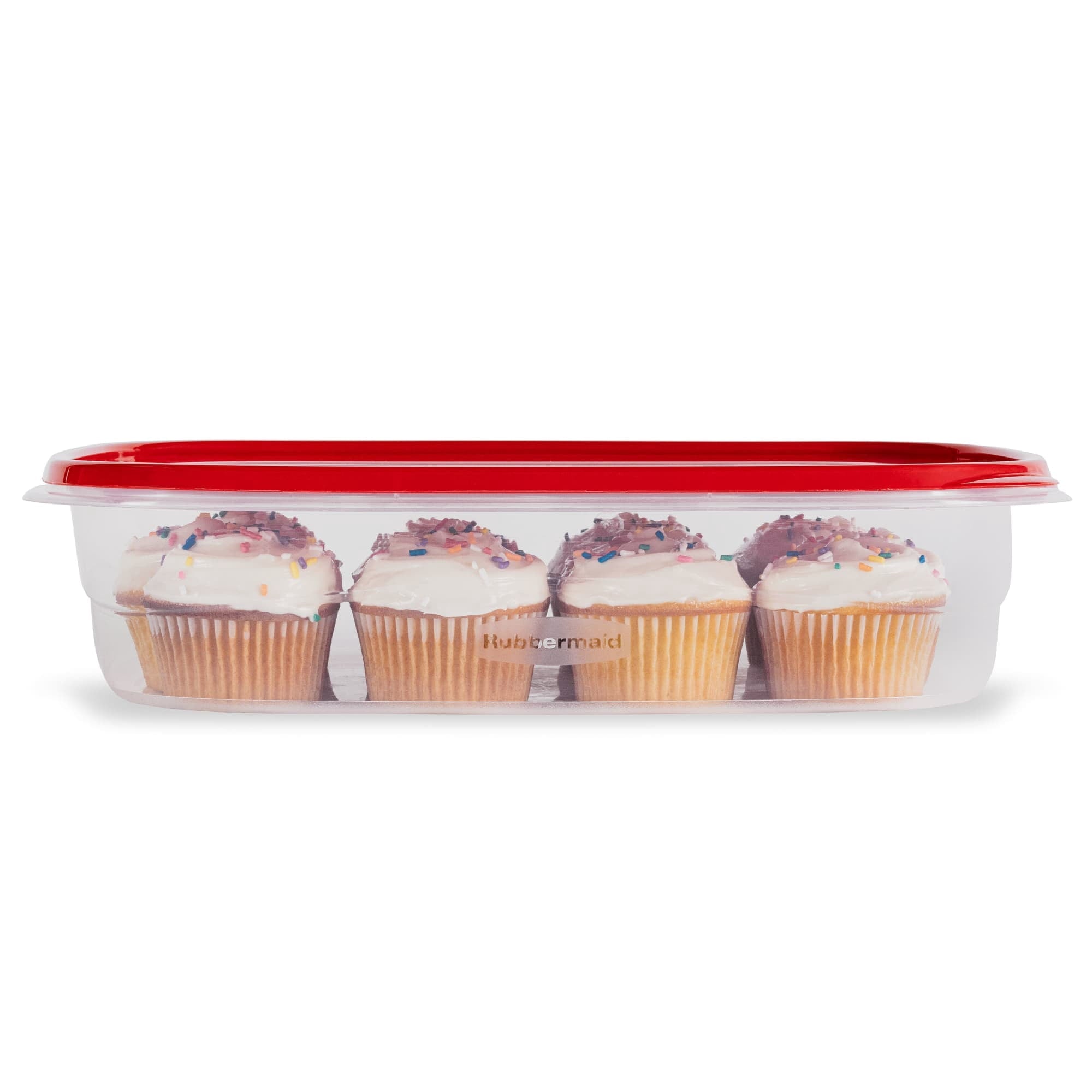 Whimsical Doughnut 1 Gallon, 2 Packs, Red, Large Rectangular Plastic Food Storage Containers - Playful Star & Heart Shaped Geometric NeeDoh Detail
