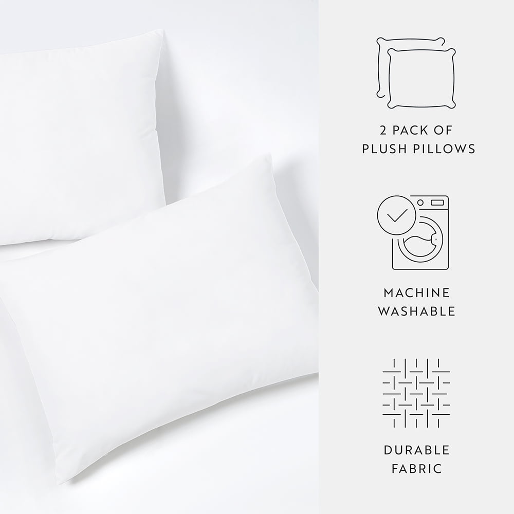 Orthopedic Support Plush Bed Pillows 2-Pack For All Sleep Styles - Back, Side and Stomach Sleepers - in King Size - Orthopedic Shredded Foam Bed Pillow Set Detail