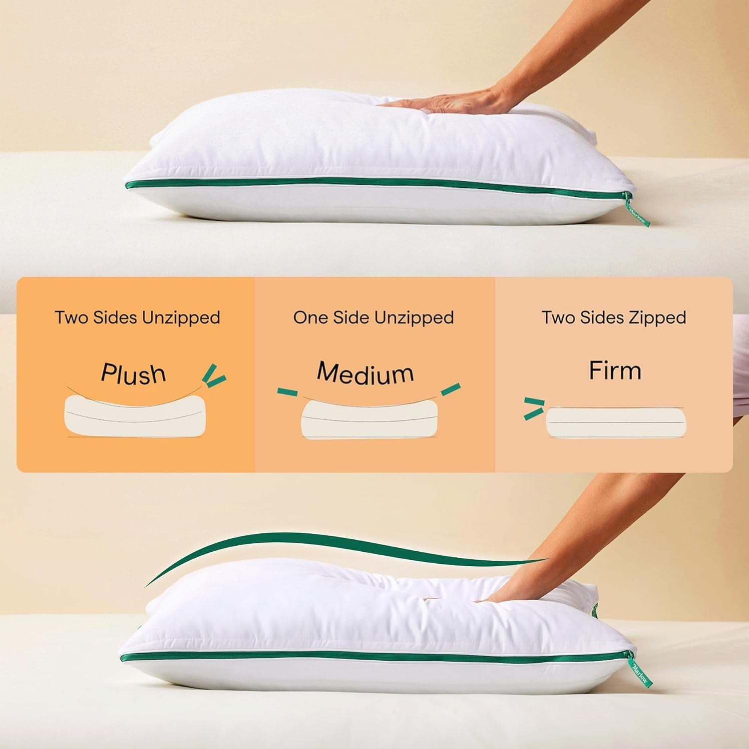 Ergonomic Memory Foam Marlow Adjustable Memory Foam Bed Pillow - Neck and Back Support For Side, Back and Stomach Sleepers - Standard/Queen... - Hotel Quality Plush Sleeping Pillows Detail