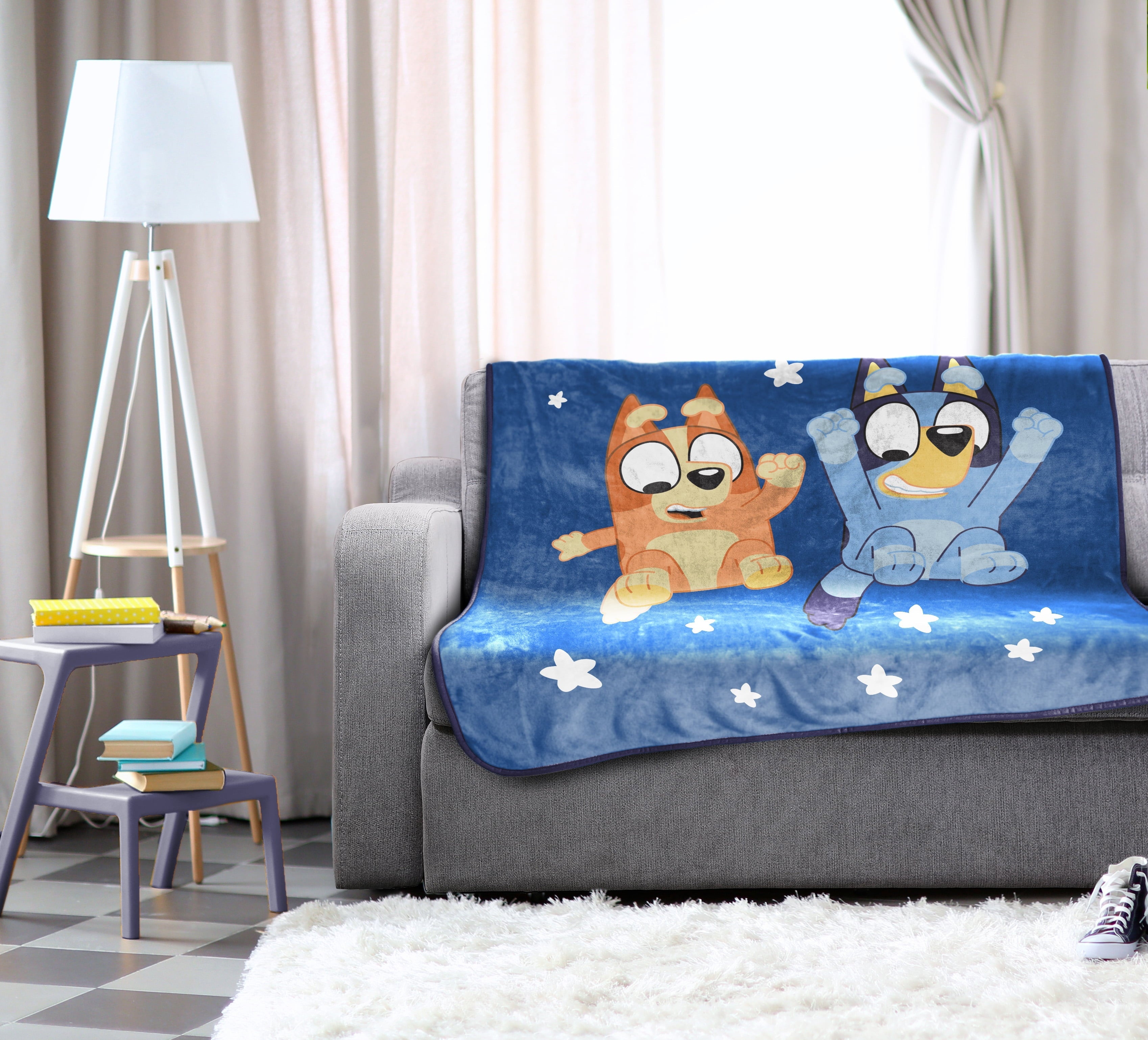 Cozy Fleece In The Dream Kids Throw Blanket, 46 x 60, Microfiber, Blue, BBC Studios Ages 1+ - Lightweight Plush Warm Blanket for All Seasons Detail