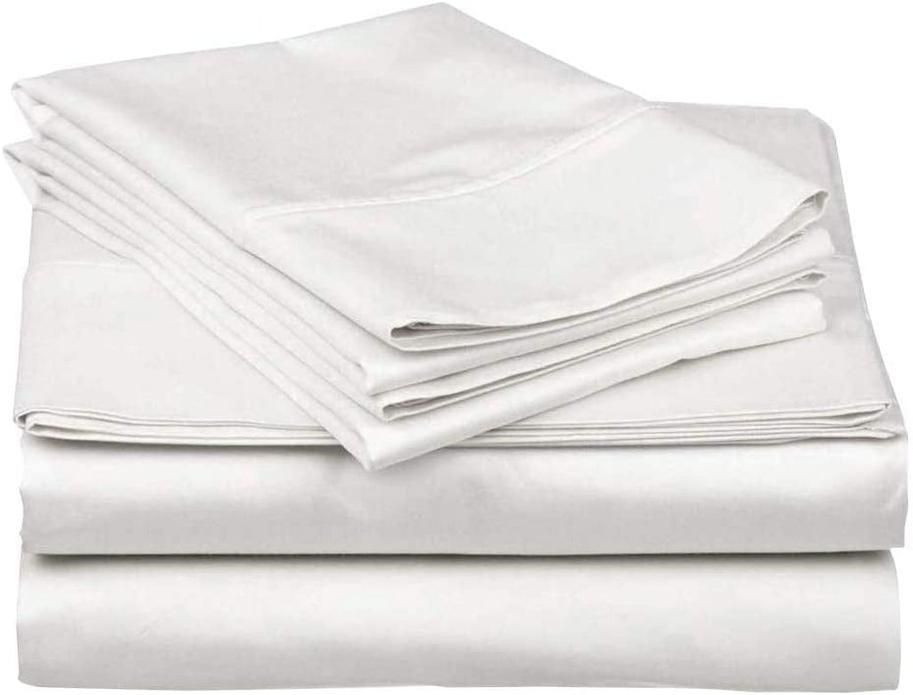 Cooling Sateen 100% Cotton Hospital Bedsheets Set - 1 Flat Sheet, 1 Fitted Sheet (10" Inch) Deep Pocket, 1 Pillowcase, Best & Comfor... - Premium Ultra-Soft Pillowcase Pair for Sleeping Detail