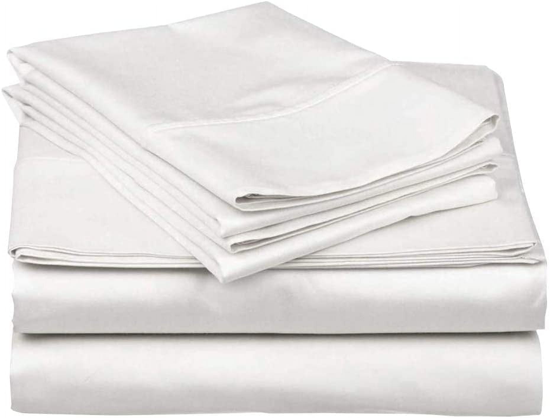 Cooling Sateen 100% Cotton Hospital Bedsheets Set - 1 Flat Sheet, 1 Fitted Sheet (10" Inch) Deep Pocket, 1 Pillowcase, Best & Comfor... - Premium Ultra-Soft Pillowcase Pair for Sleeping Detail