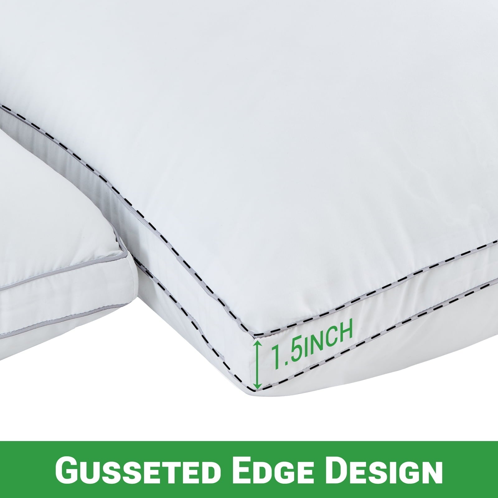 Fluffy Shredded 2 Pack Pillows for Bed, Standard Size Pillows Insert for Side and Back Sleepers, Soft Down Alternative Microfiber Fil... - Ergonomic Memory Foam Pillow for Neck Pain Support Detail
