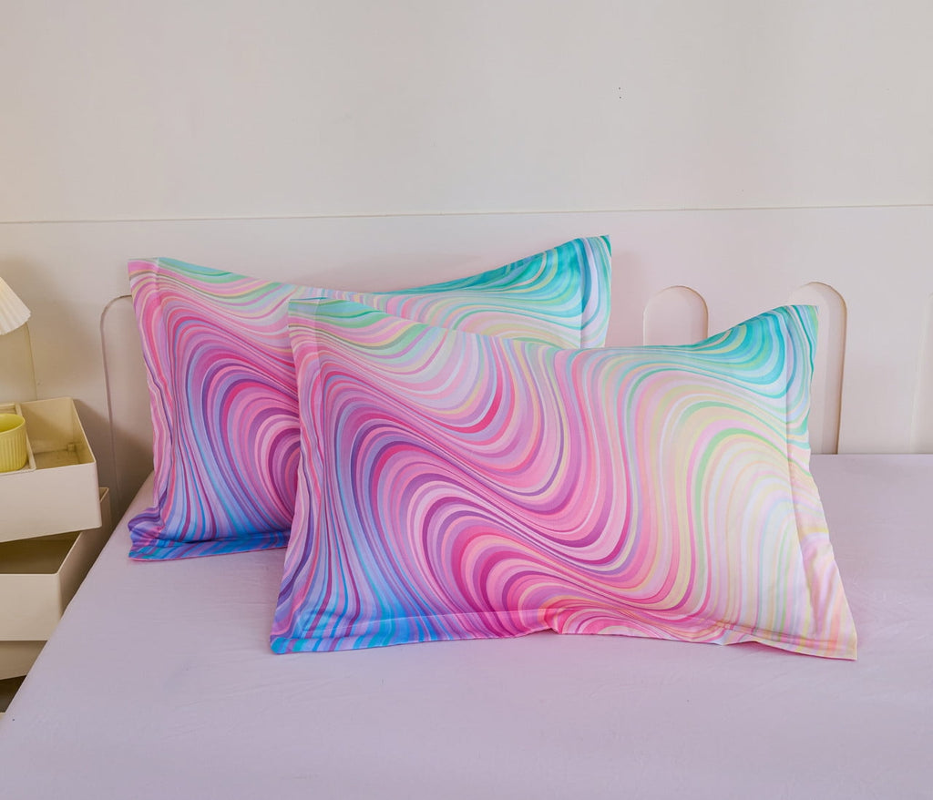 All-Season 3-Piece Abstract Tie Dye Comforter Set, Blue Pink Purple, Kids Bedding Set for Girls Full/Queen Size - Cloud-Like Soft Lightweight Bed Comforter Detail