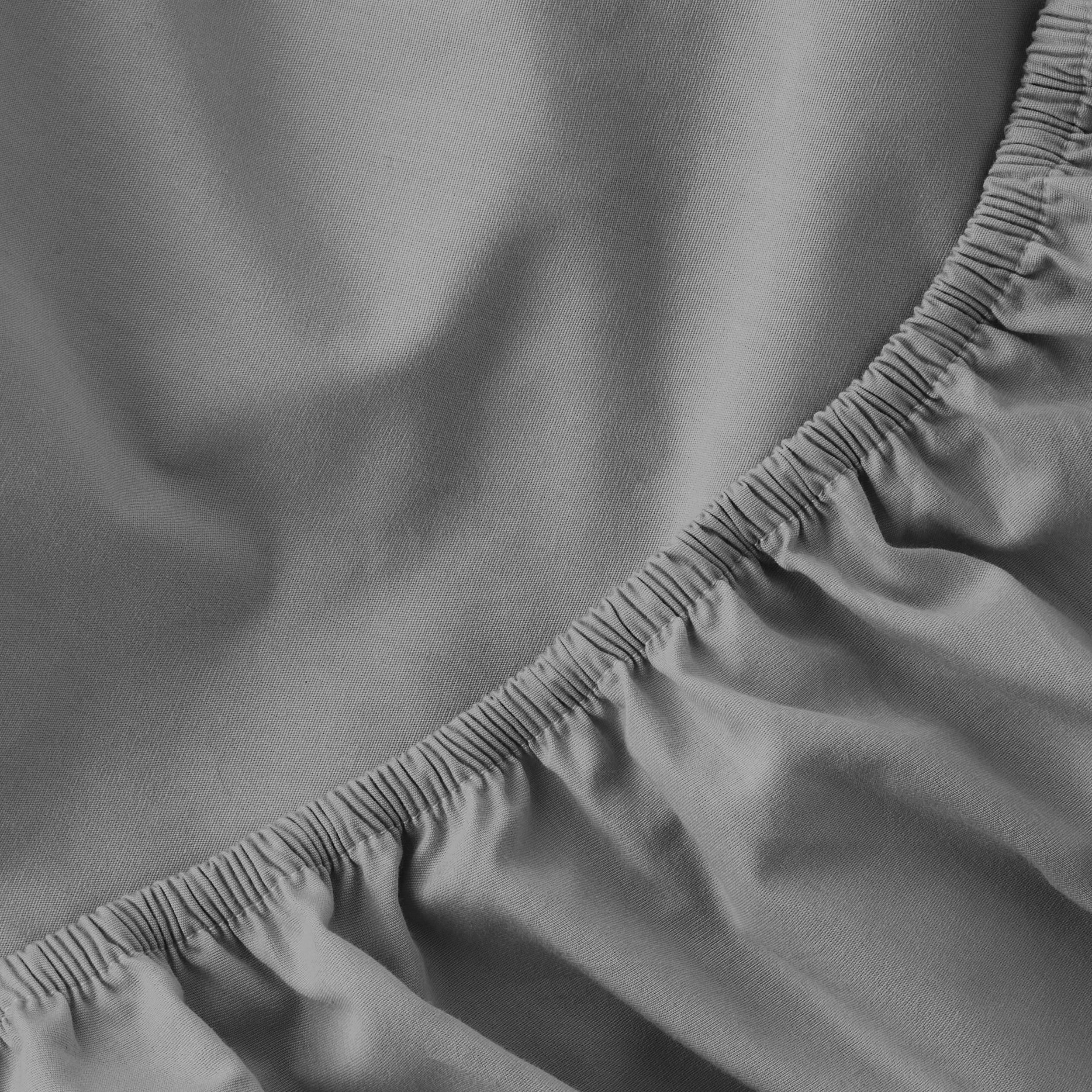 Breathable Luxury Easy Care 300 Thread Count Solid Soothing-Gray CVC Cotton Blend Fitted Sheet, King (Adult) - Luxury Bed Sheet Set with Deep Pockets Detail