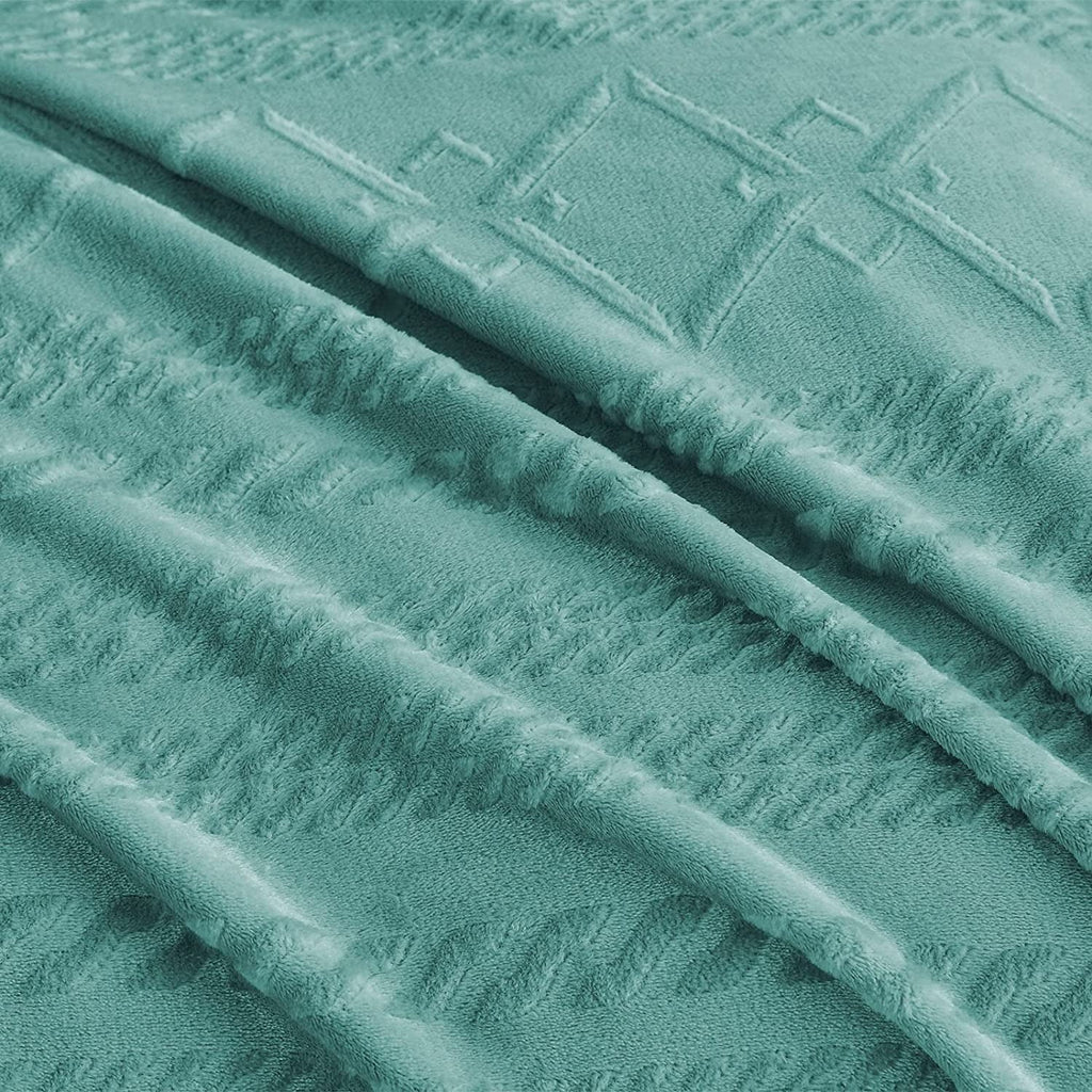 Lightweight Warm Queen Size Soft Bed Blanket, Warm Fuzzy Luxury Bed Blankets, Decorative Geometry Pattern Plush Throw Blanket for Bed,... - Lightweight Plush Warm Blanket for All Seasons Detail