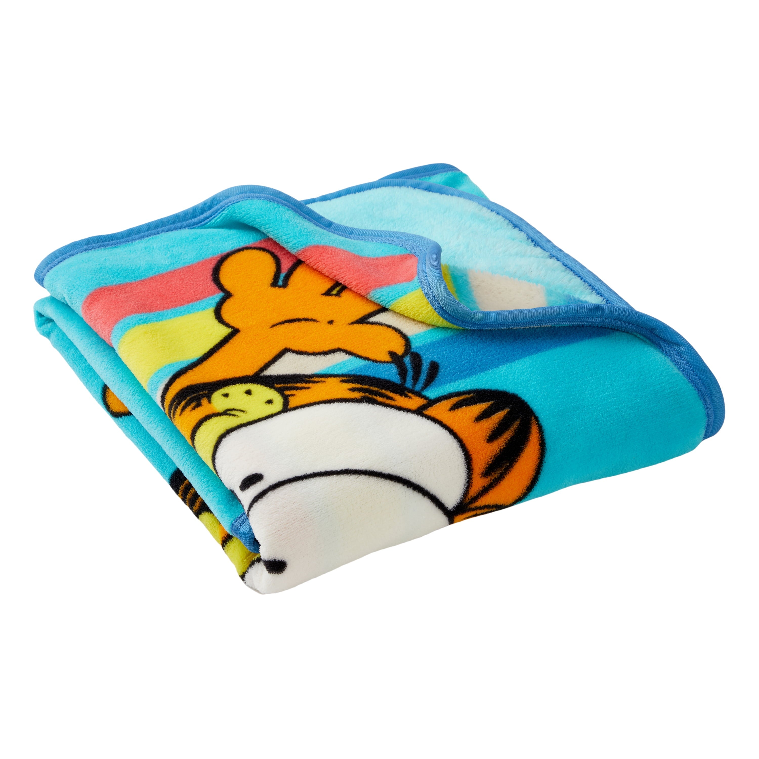 Reversible Sherpa Kids Blue Print Fleece Throw Blanket, 46 x 60 - Super Soft Reversible Sherpa Flannel Blanket Detail