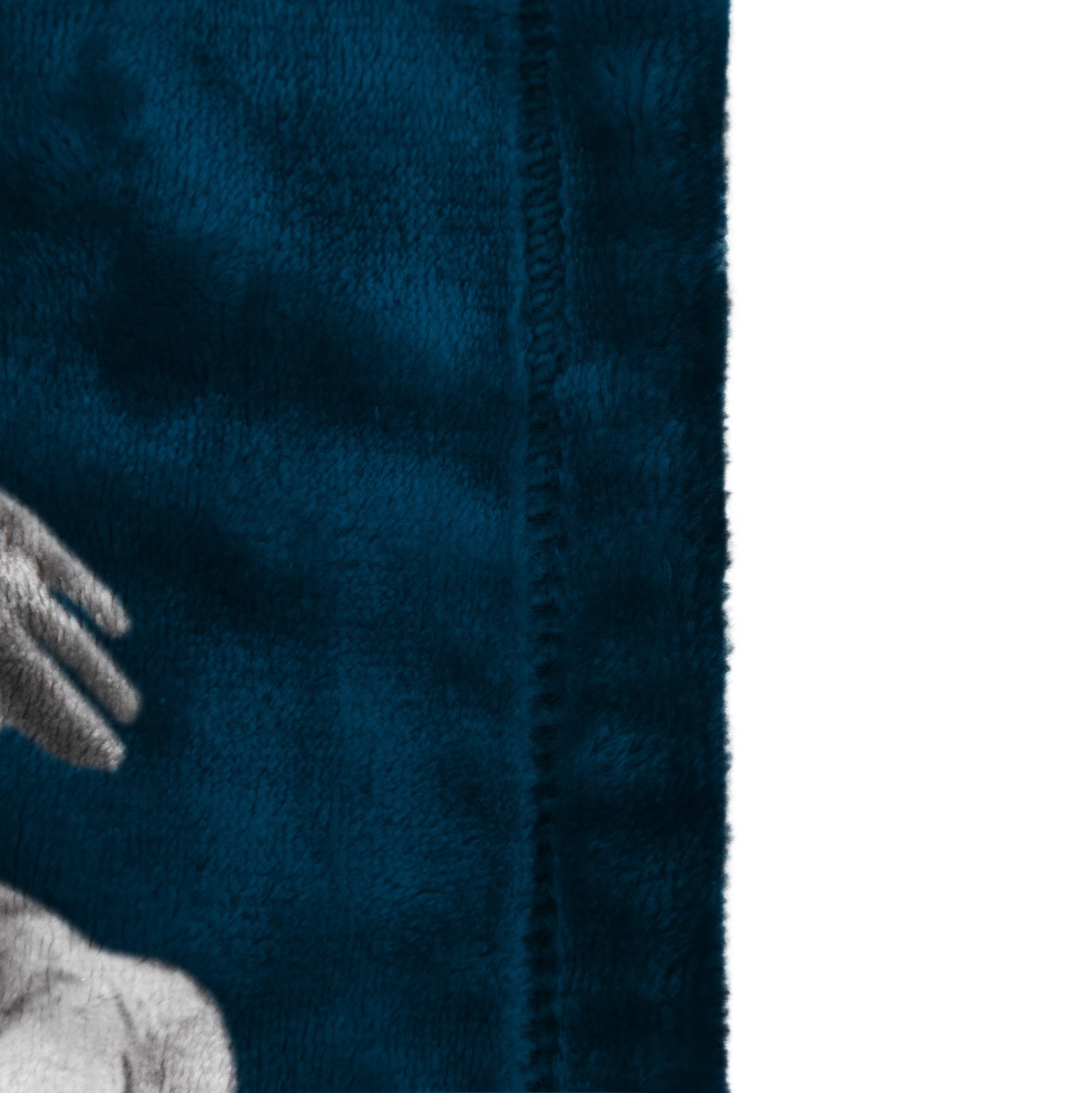 Cozy Fleece Silk Touch Kids Throw Blanket, 62" x 90", Blue, Polyester - Luxury Knitted Decorative Throw Blanket with Fringes Detail