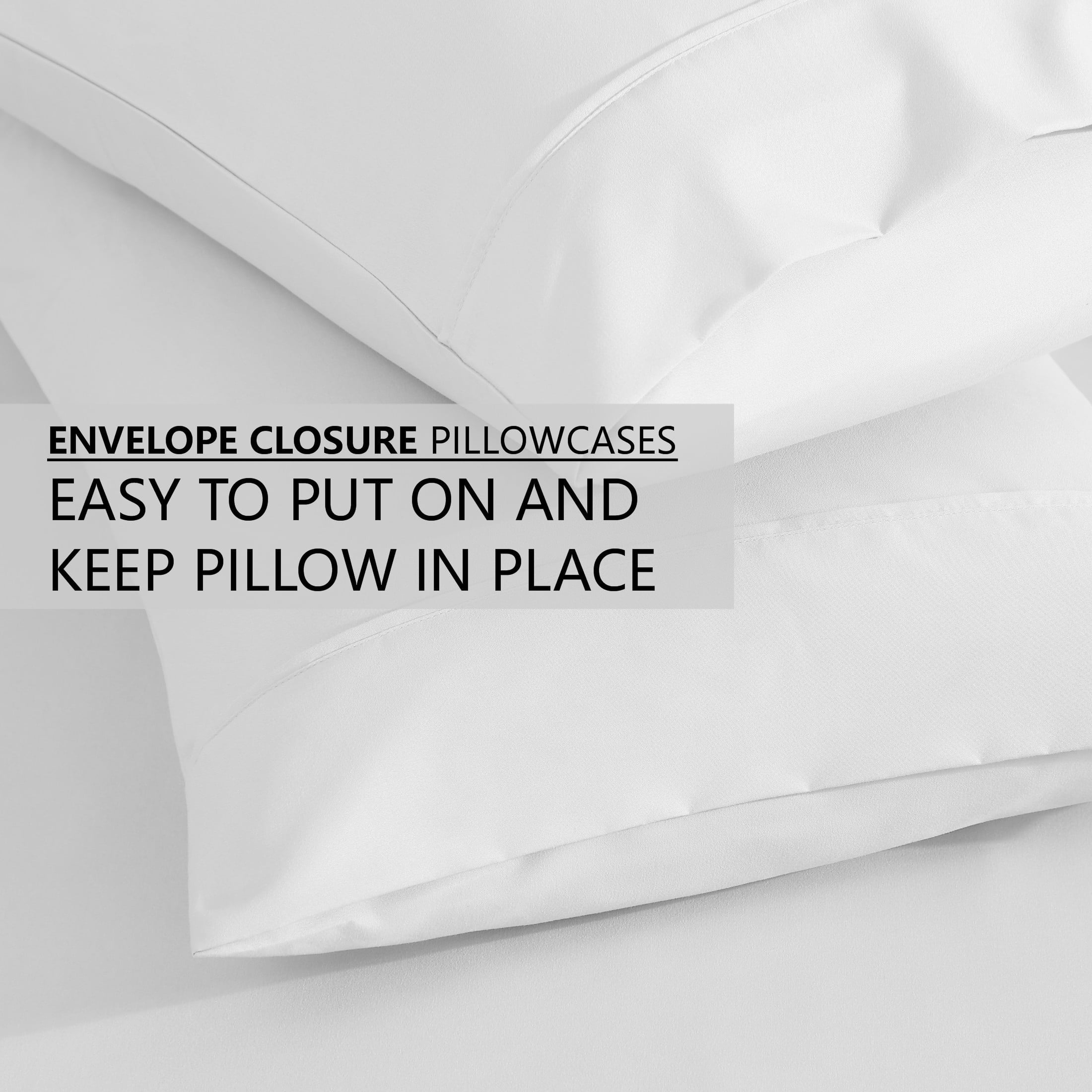 Breathable Luxury Queen Size 6 Piece Bed Sheet Set White - Ultra Soft Microfiber Deep Pocket Wrinkle Free - Luxury Bed Sheet Set with Deep Pockets Detail