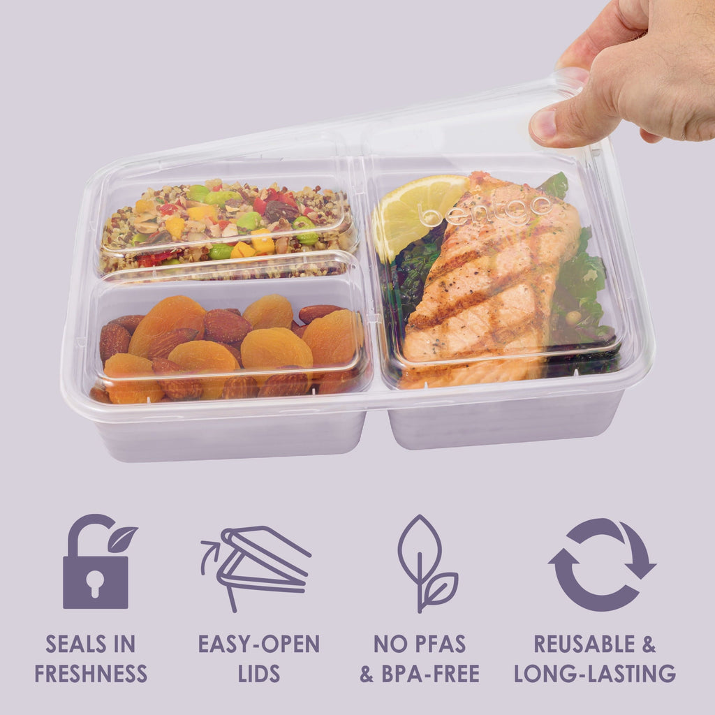 Whimsical Doughnut 3-Compartment Meal Containers with Lids, PFAS & BPA Free Materials, Durable, Microwave, Freezer, & D... - Deliciously Soft Cupcake Sensory Glob Detail