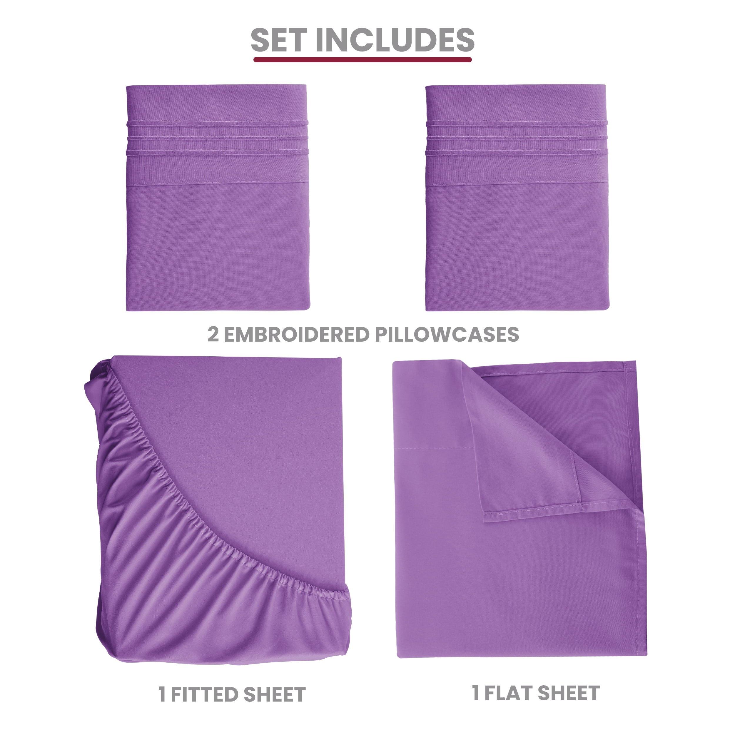 Cooling Sateen Queen Size Sheets Set Brushed Microfiber High GSM, 4 Piece Sheet Set Upto 16 Inches Deep Pocket Bedding Sheets & Pillow - Breathable Egyptian Cotton Flat & Fitted Sheets Detail