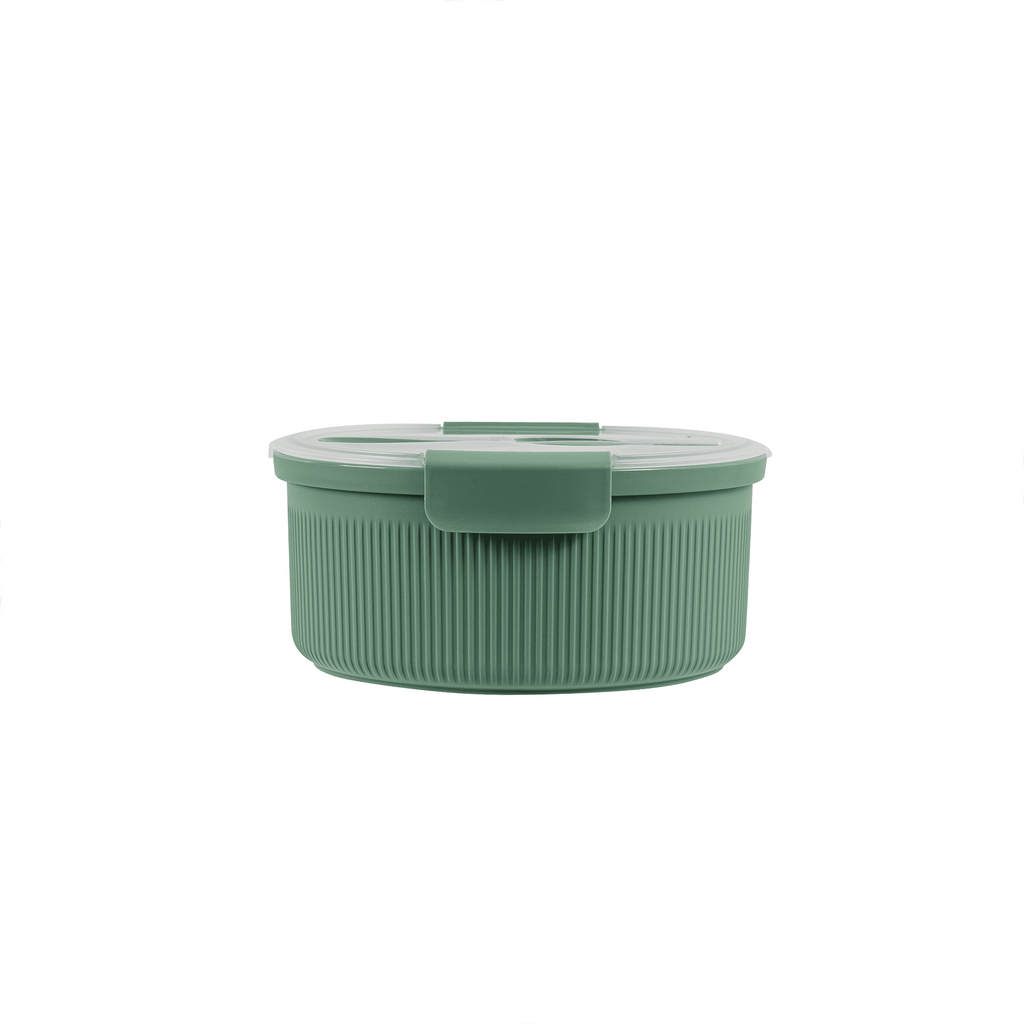 Deliciously Squishy (2 pack) Food Storage Bento Container, Round, Green, 47oz Capacity, A Practical Choice for School Lunches a... - Playful Star & Heart Shaped Geometric NeeDoh Detail