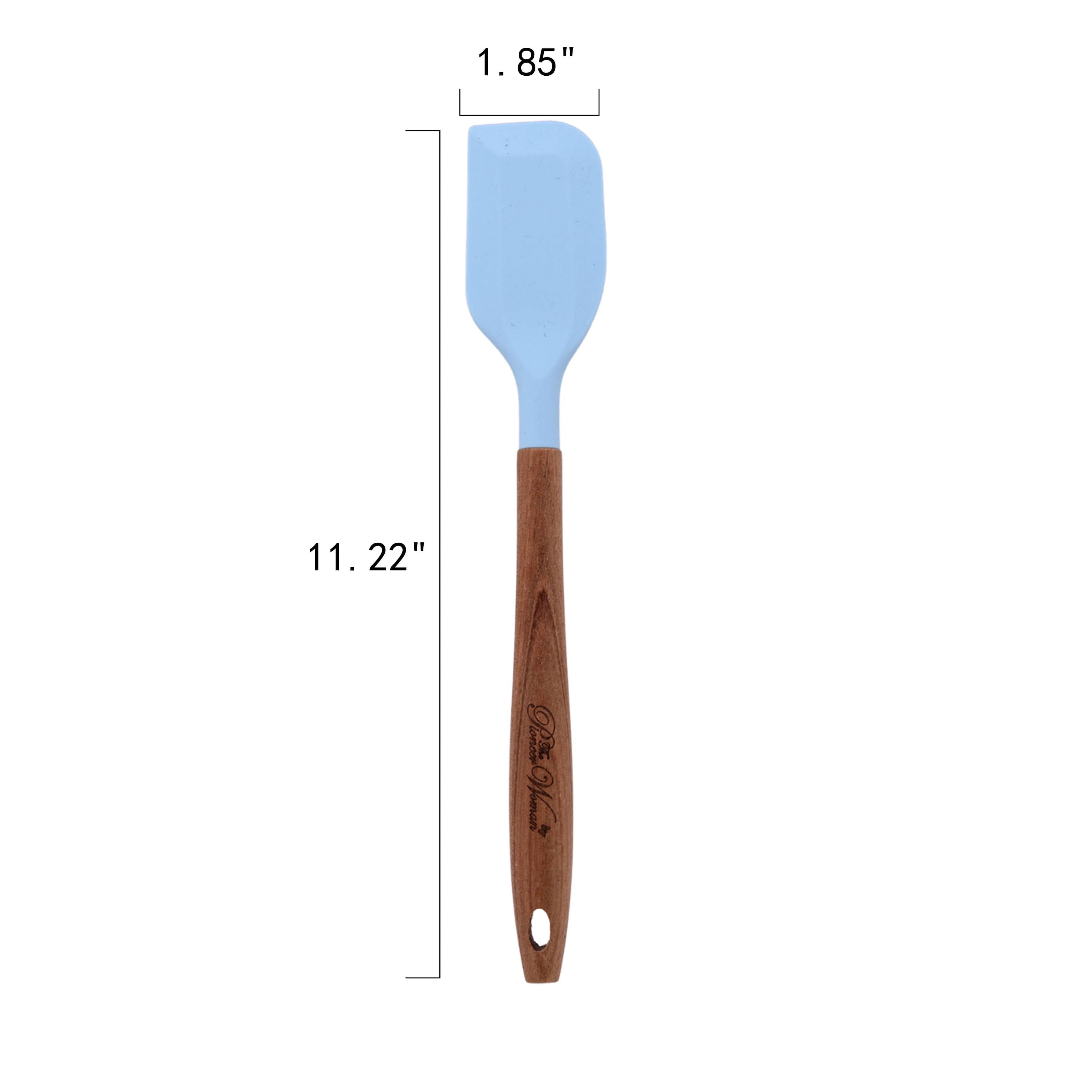 Chef-Quality 10-Piece Silicone and Acacia Wood Handle Cooking Utensils Set, Blue - Heavy Duty Stainless Steel Kitchen Shears Detail