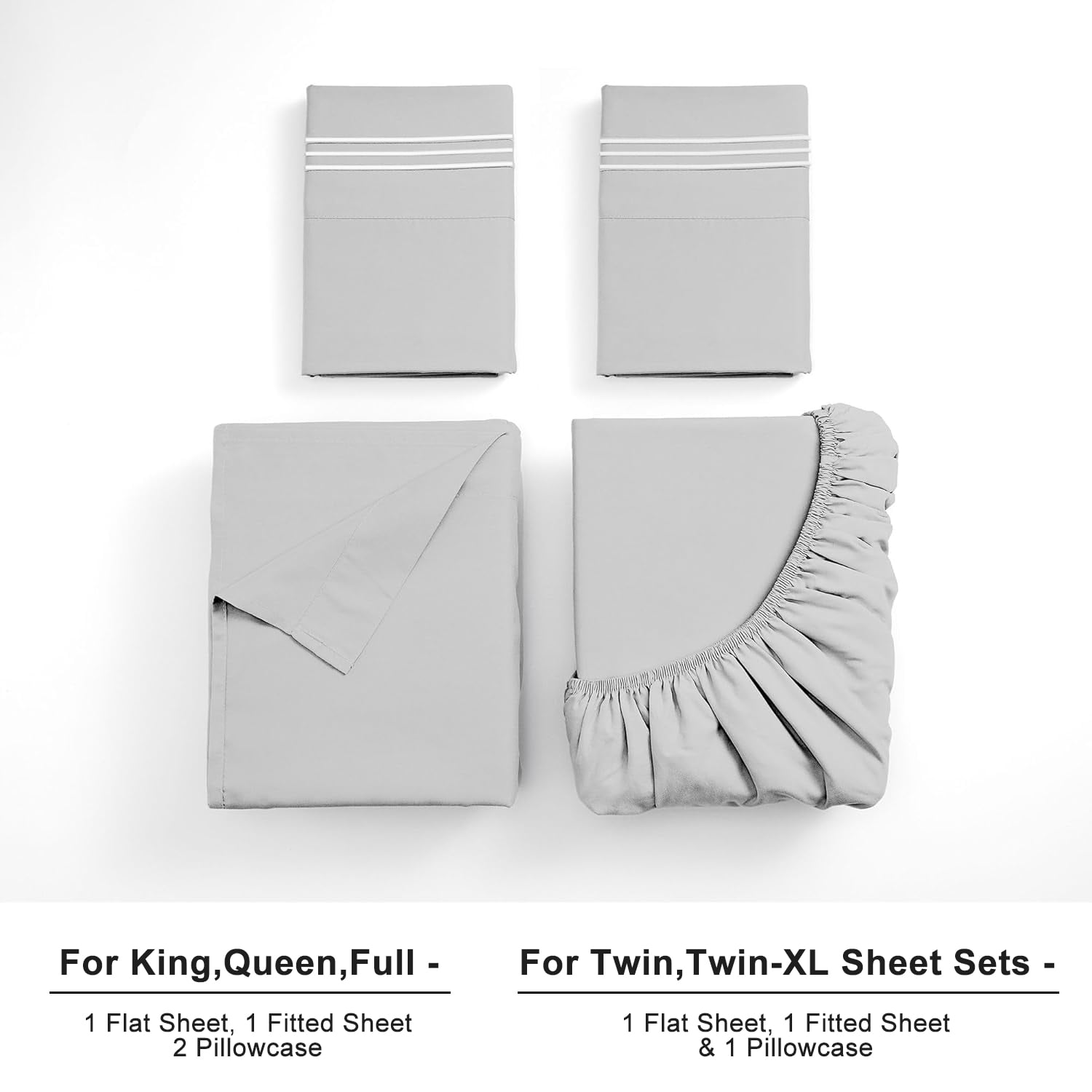 Breathable Luxury Queen Size Sheet Set - Breathable & Cooling Bed Sheets, Hotel Luxury Bed Sheets for Sleepers, Soft & Wrinkle Free She... - Premium Ultra-Soft Pillowcase Pair for Sleeping Detail