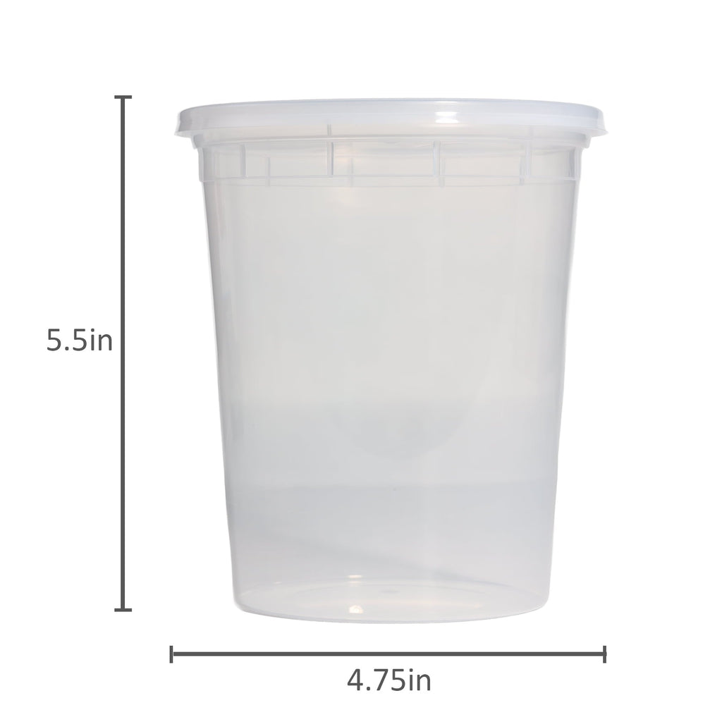 Whimsical Doughnut 40 Piece 32oz Plastic Deli Container, Ideal Use for Meal Prep and Batch Cooking - Playful Star & Heart Shaped Geometric NeeDoh Detail