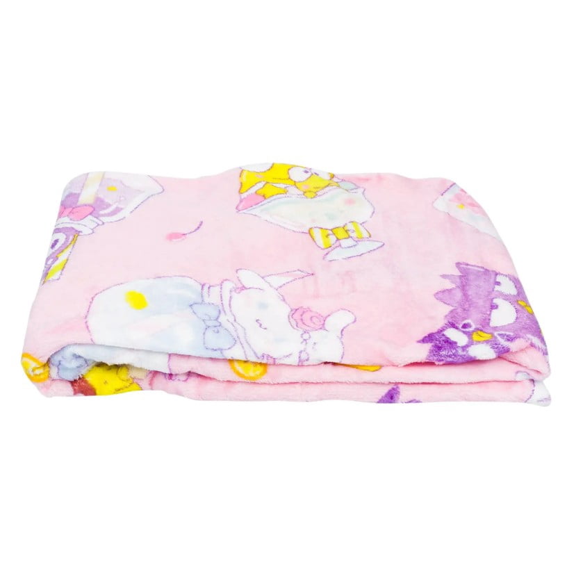 Lightweight Warm Hello Kitty Soft and Friends Silky Fleece Throw 40"x50" Kids Blanket "Cool Treat" - Luxury Knitted Decorative Throw Blanket with Fringes Detail