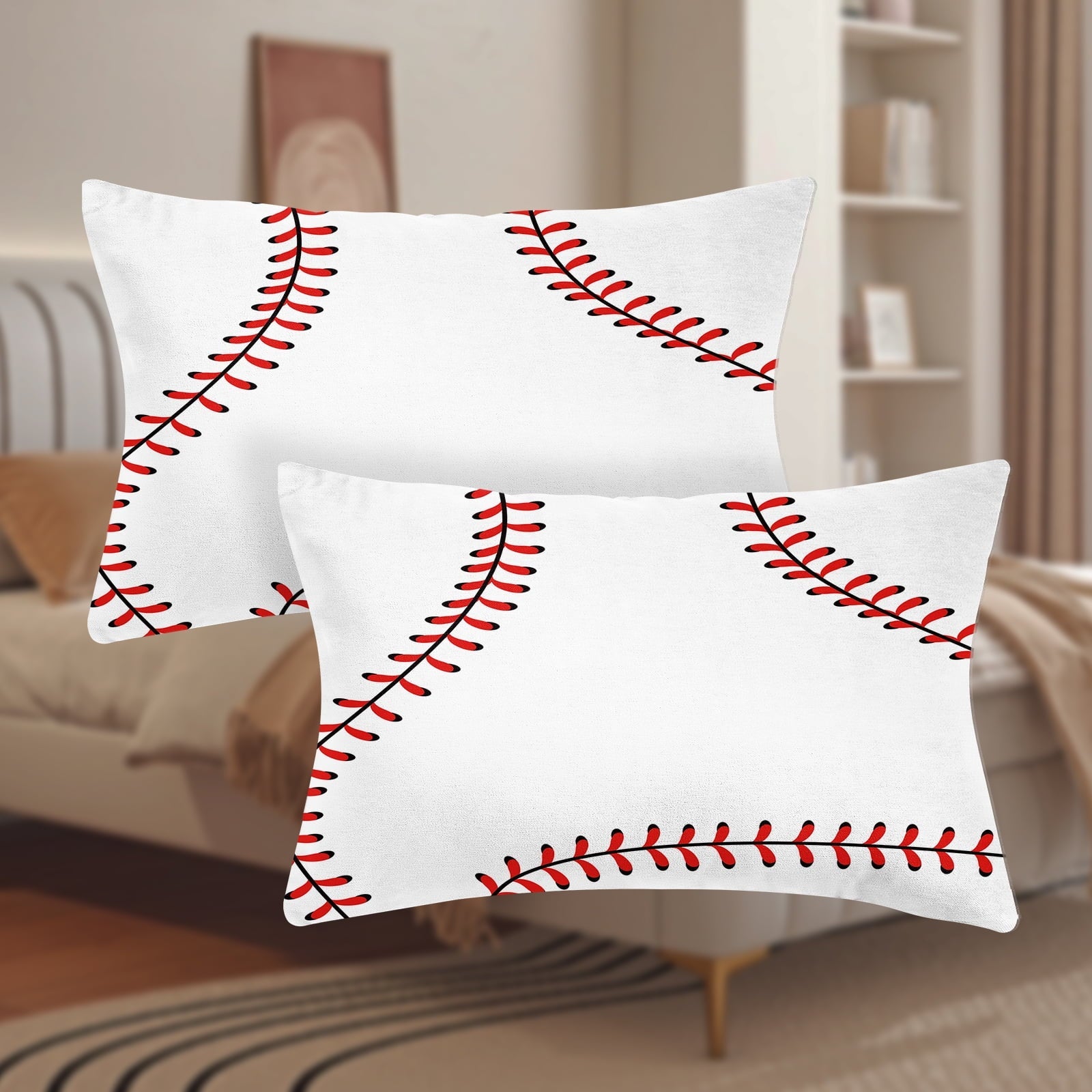 Wrinkle-Resistant Baseball Sheet Set Sports Theme Bedding Set for Kids 3D Baseball Pattern Bed Sheets Baseball Games Bed Sheet Set Room... - Breathable Egyptian Cotton Flat & Fitted Sheets Detail