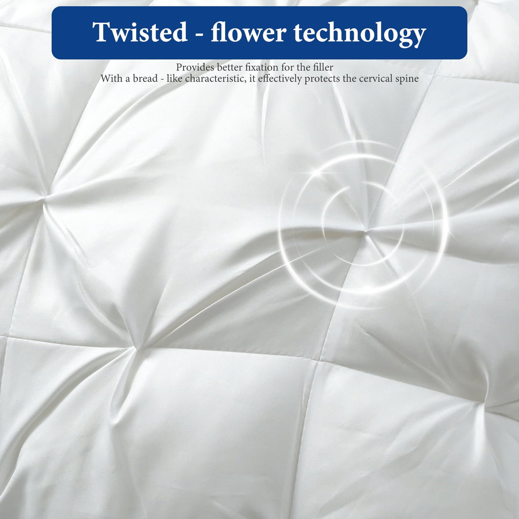 Ergonomic Memory Foam 2-Pack Luxurious Hotel-Quality ,Resistant to Flattening, All-Season,White - Orthopedic Shredded Foam Bed Pillow Set Detail