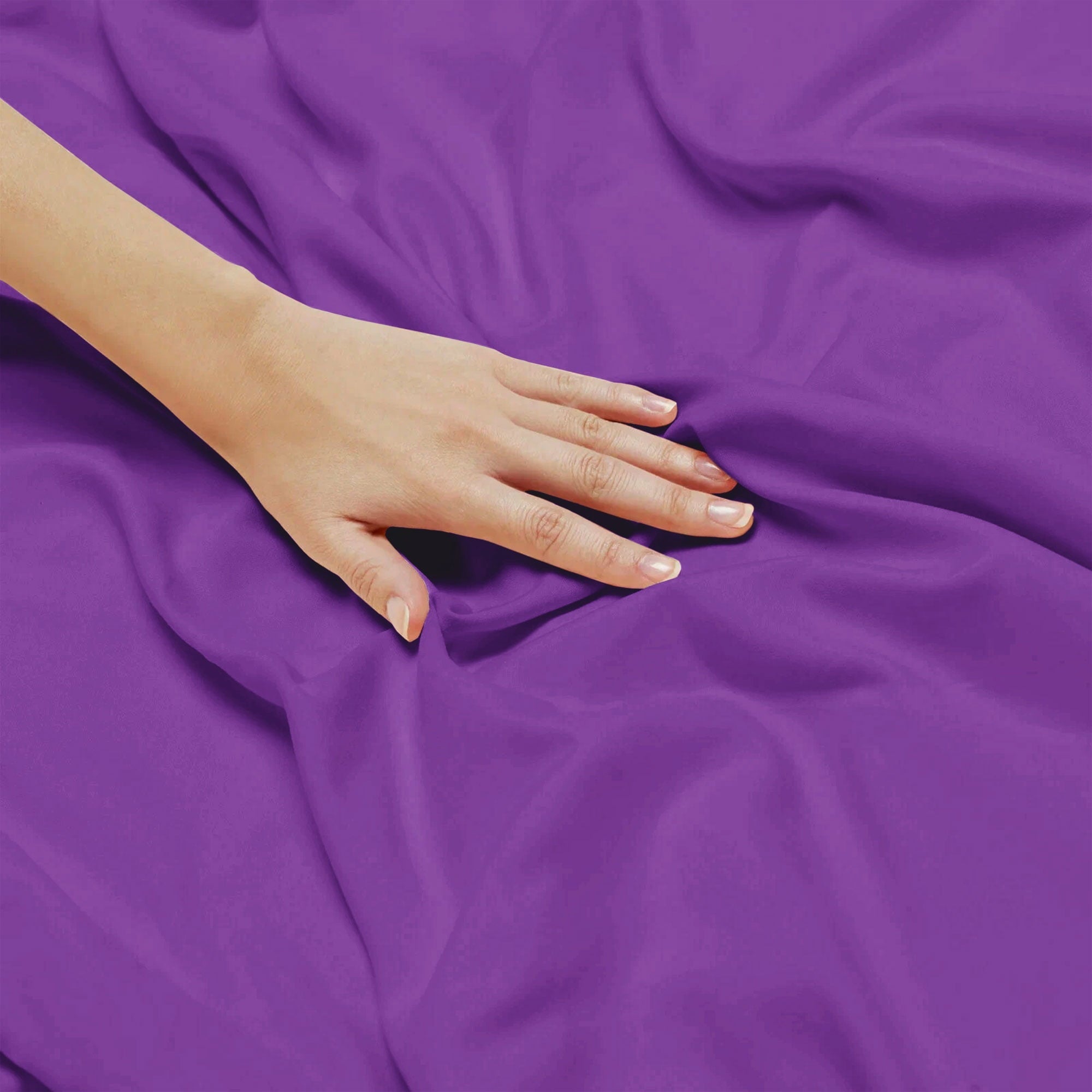 Wrinkle-Resistant King Bed Sheets - 16 Inch Deep Pocket 6 Piece Microfiber Bedding Sheets & Pillowcase Sets - Purple - Luxury Bed Sheet Set with Deep Pockets Detail
