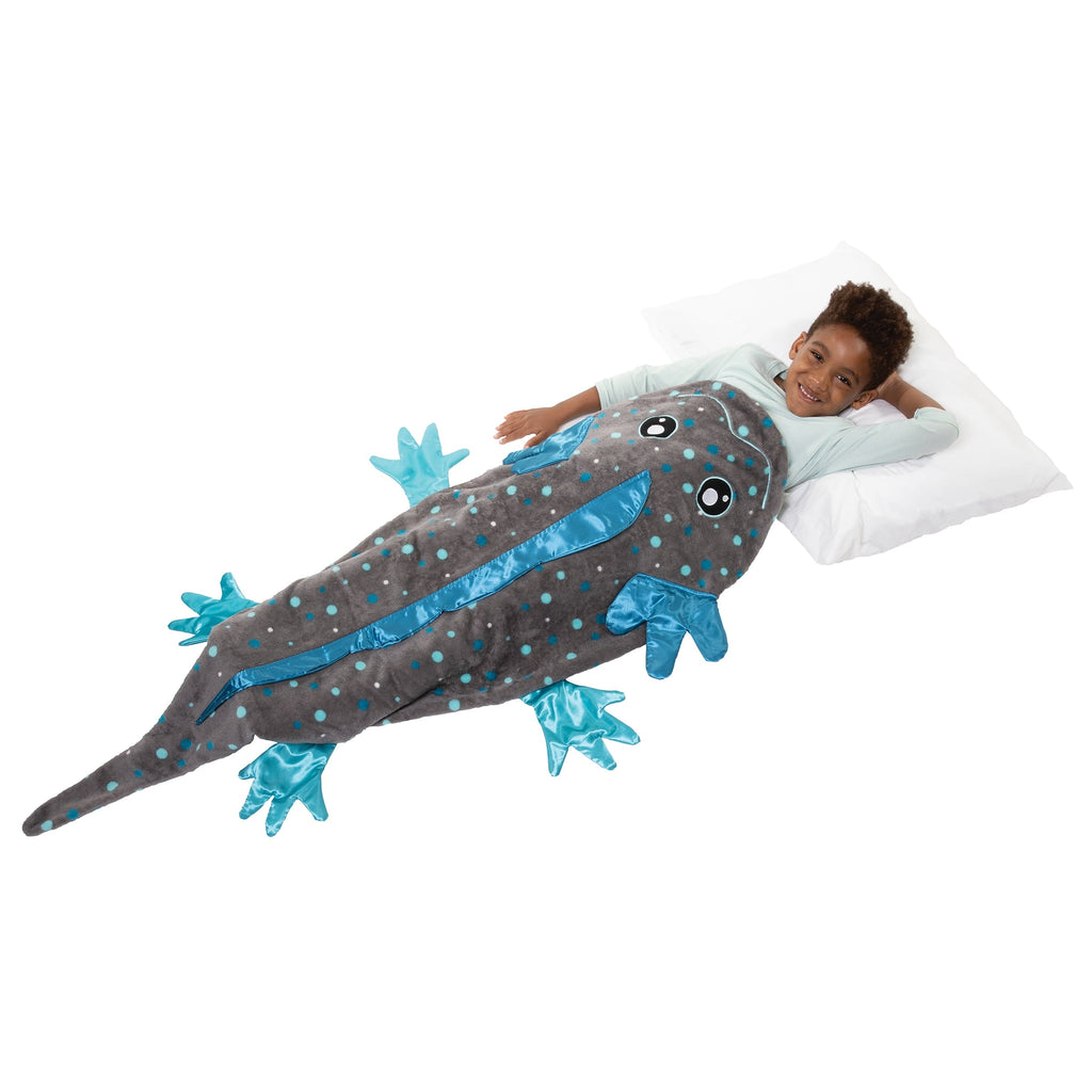 Cozy Fleece Tails, The Original Wearable Blanket with Sleeves, Super Soft Throw Fleece, Axolotl, Ages 5+ - Super Soft Reversible Sherpa Flannel Blanket Detail