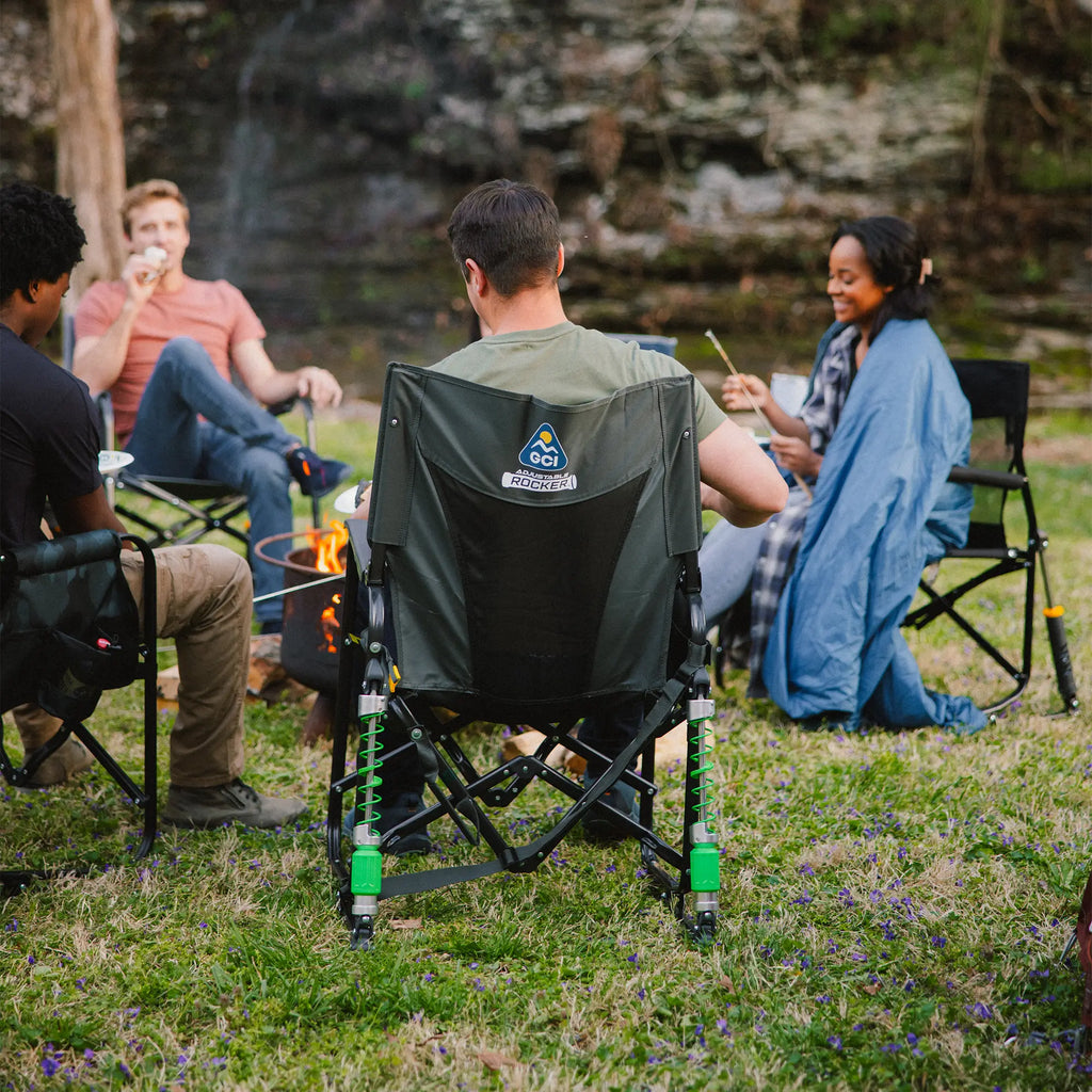 Premium All-Weather Adjustable Rocker - Choice 573 - RoadTrip Rocker Smooth Motion Camp Chair Detail