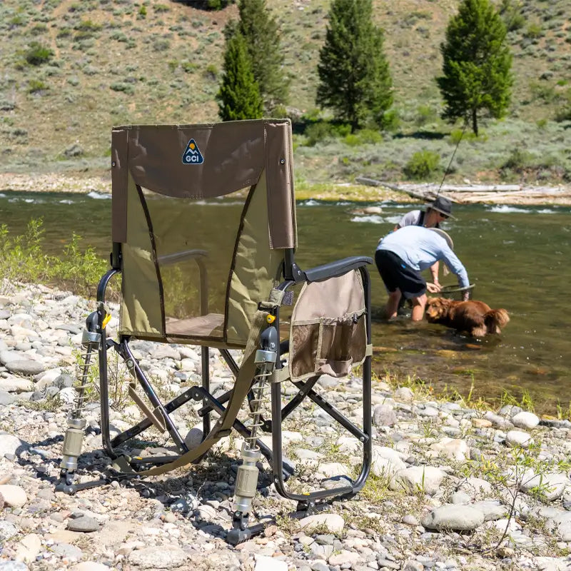 Premium All-Weather Adjustable Rocker - Choice 573 - RoadTrip Rocker Smooth Motion Camp Chair Detail