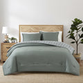 Fluffy Down Alternative 3-Piece 400 Thread Count Flag Stone Green Cotton Lyocell Blend Comforter Set, Adult King - Hypoallergenic Ultra-Fluffy Quilt for Winter - Default Title