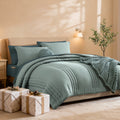 Fluffy Down Alternative 7-piece Bed in a Bag Comforter Set with Sheets,Sage Green,Full - Hypoallergenic Ultra-Fluffy Quilt for Winter - Default Title