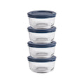 Whimsical Doughnut Glass Food Storage Containers with Lids, 1 Cup Round, Set of 4 - Fun Food Fidget Cookie Squishable Toy - Default Title
