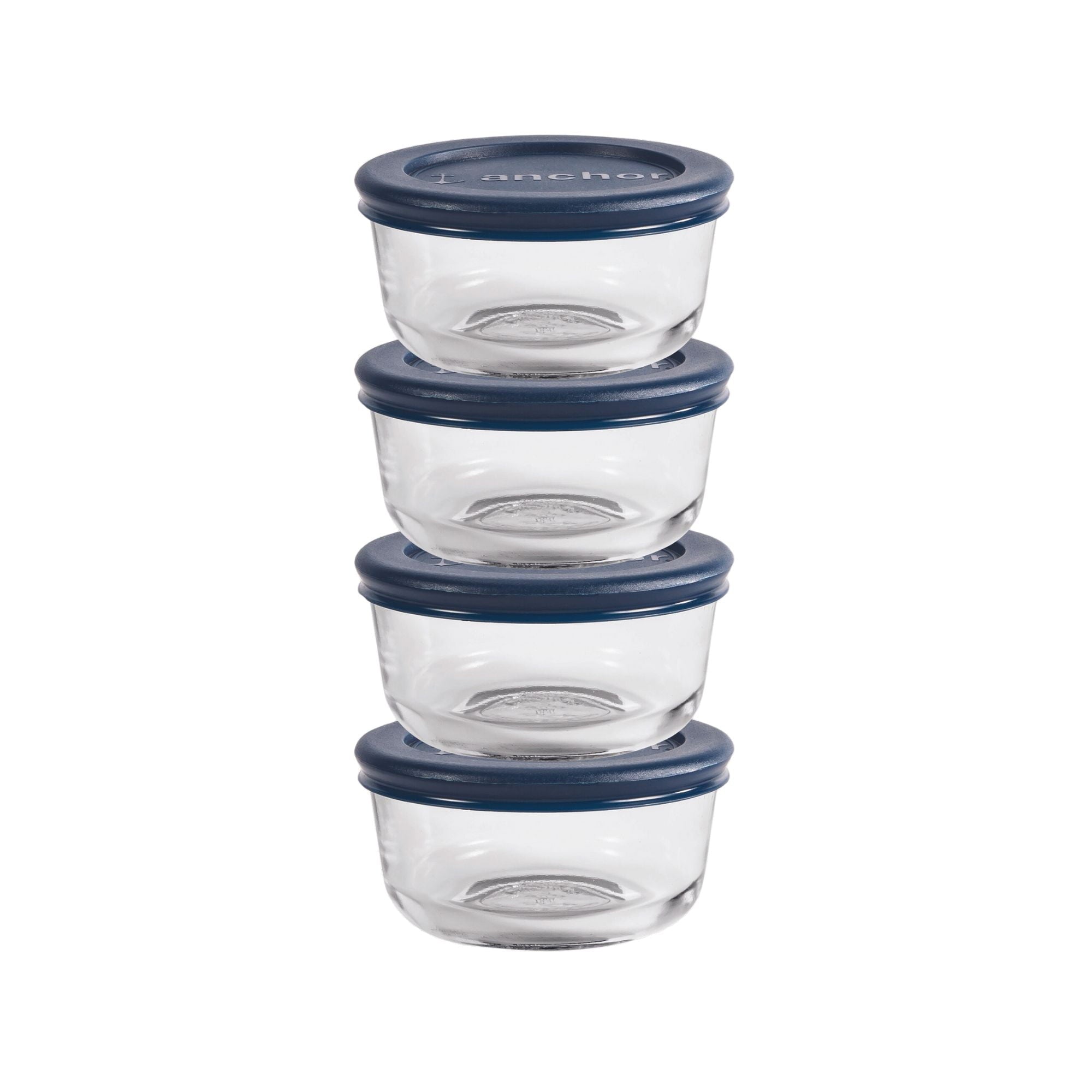 Whimsical Doughnut Glass Food Storage Containers with Lids, 1 Cup Round, Set of 4 - Fun Food Fidget Cookie Squishable Toy - Default Title