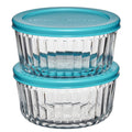Fun Food Fidget Glass Food Storage Container with Lids, 4 Cup Round, Set of 2 - Deliciously Soft Cupcake Sensory Glob - Default Title
