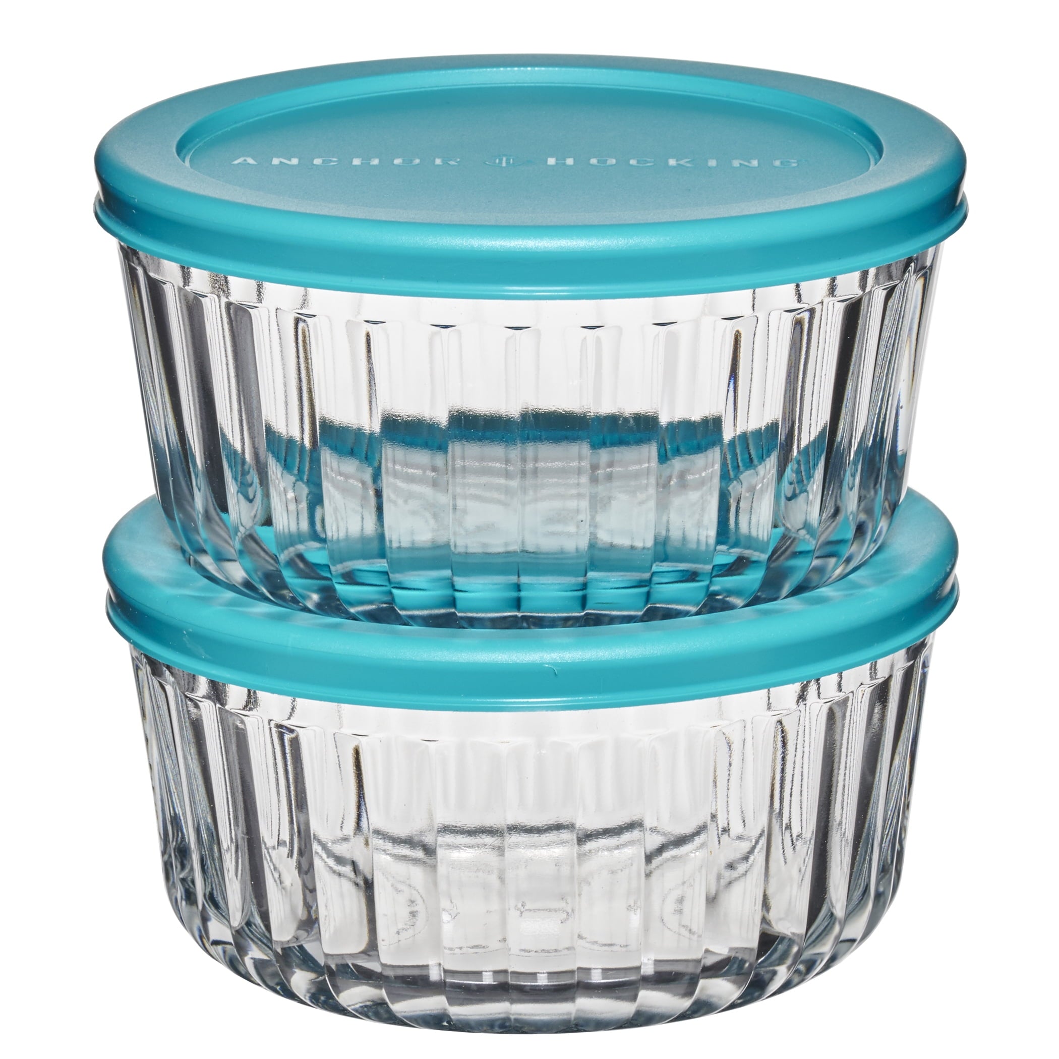 Fun Food Fidget Glass Food Storage Container with Lids, 4 Cup Round, Set of 2 - Deliciously Soft Cupcake Sensory Glob - Default Title